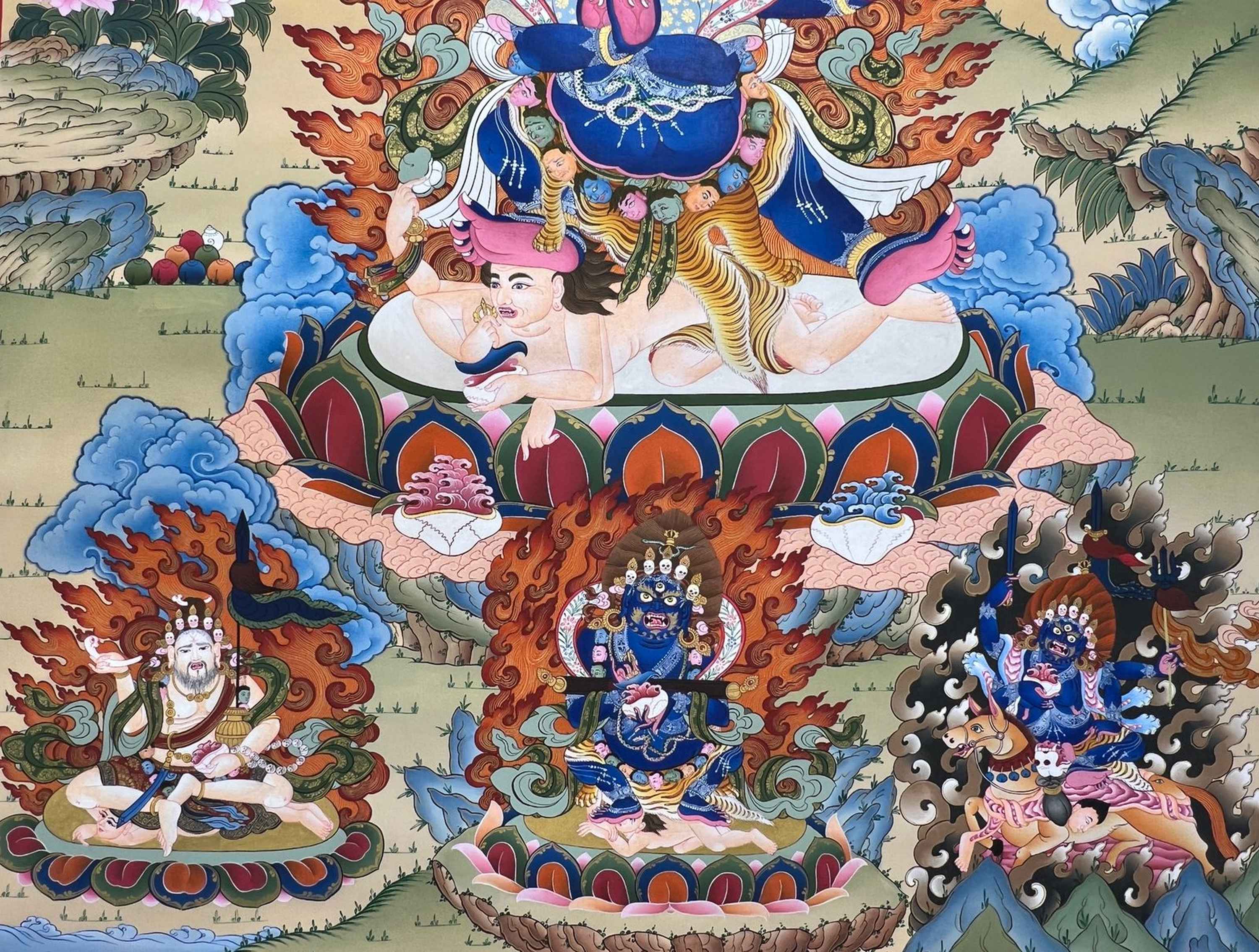 Buddhist Handmade Thangka <span Style=