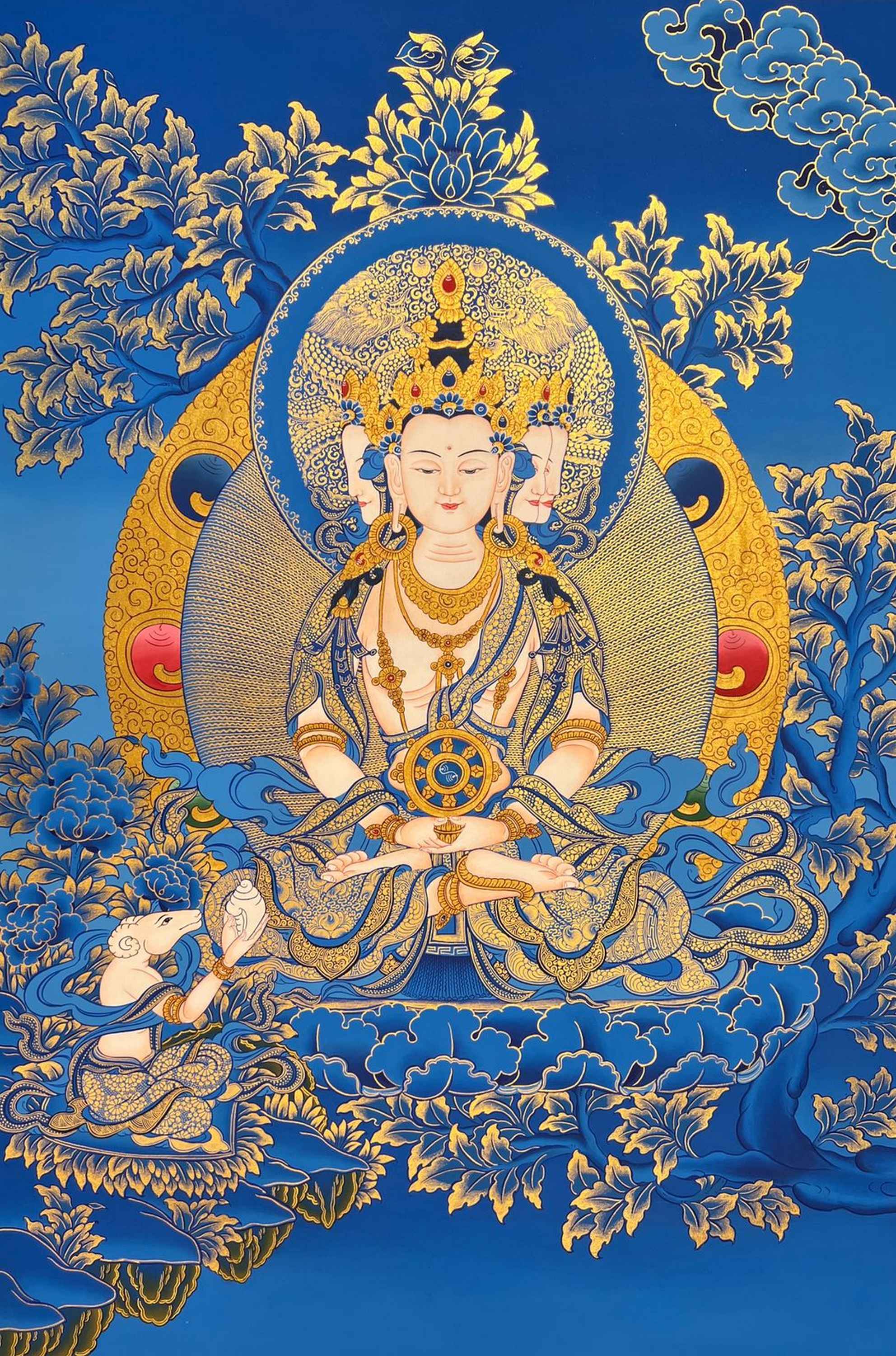 Buddhist Handmade Thangka <span Style=