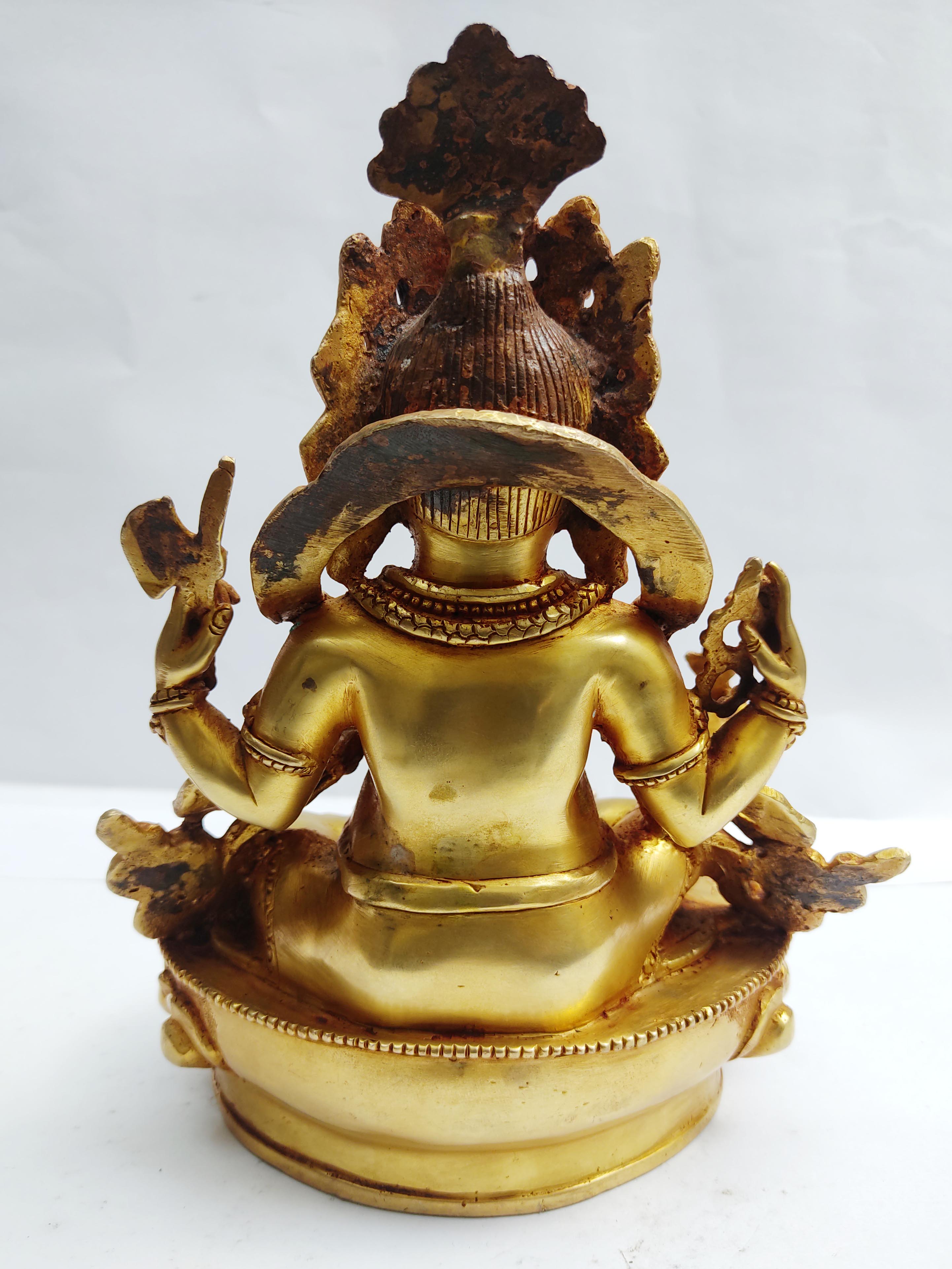 Ganesh Statue, Buddhist Statue Of Ganesh, full Gold Plated