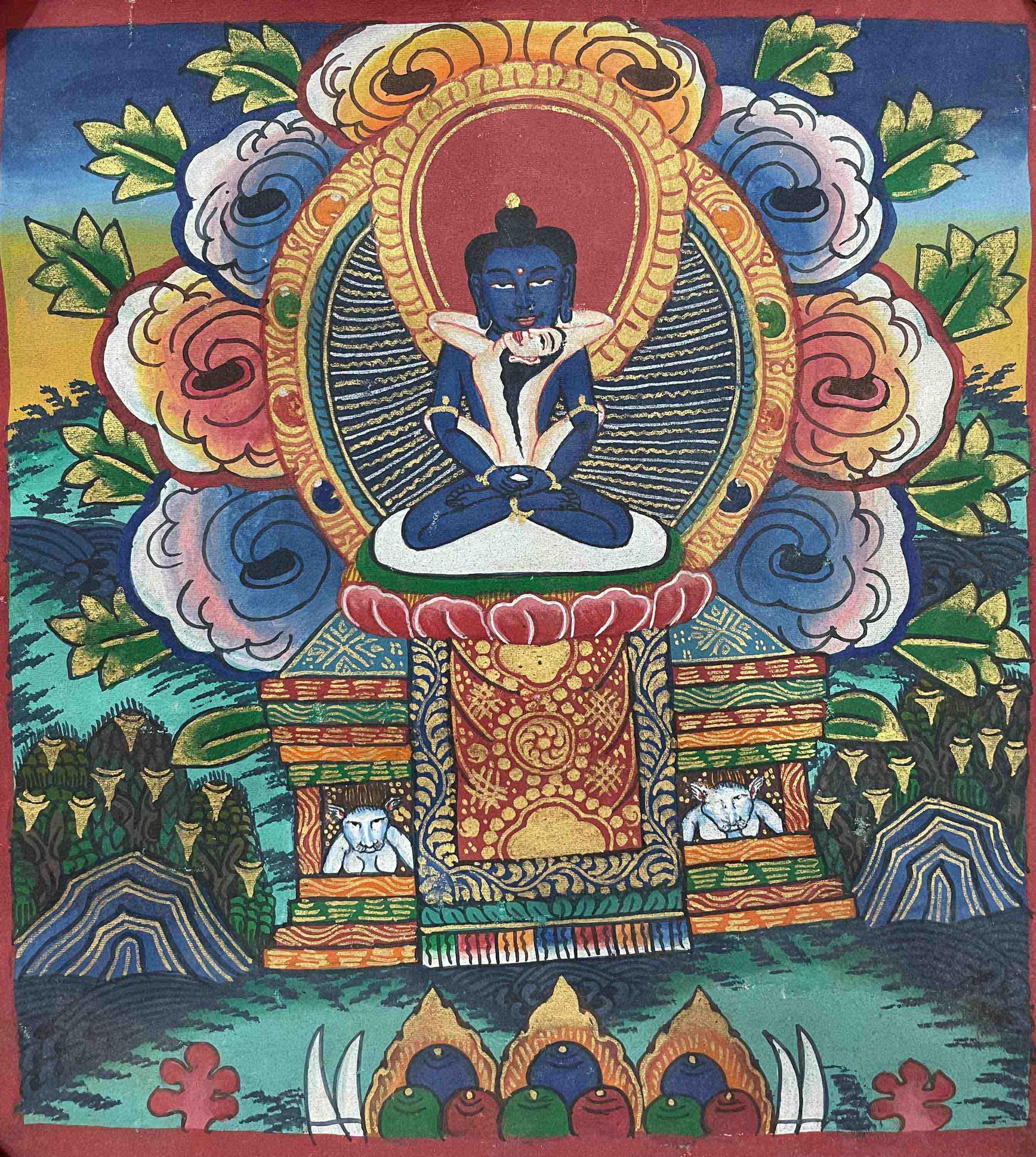 Buddhist Handmade Thangka Painting <span Style=