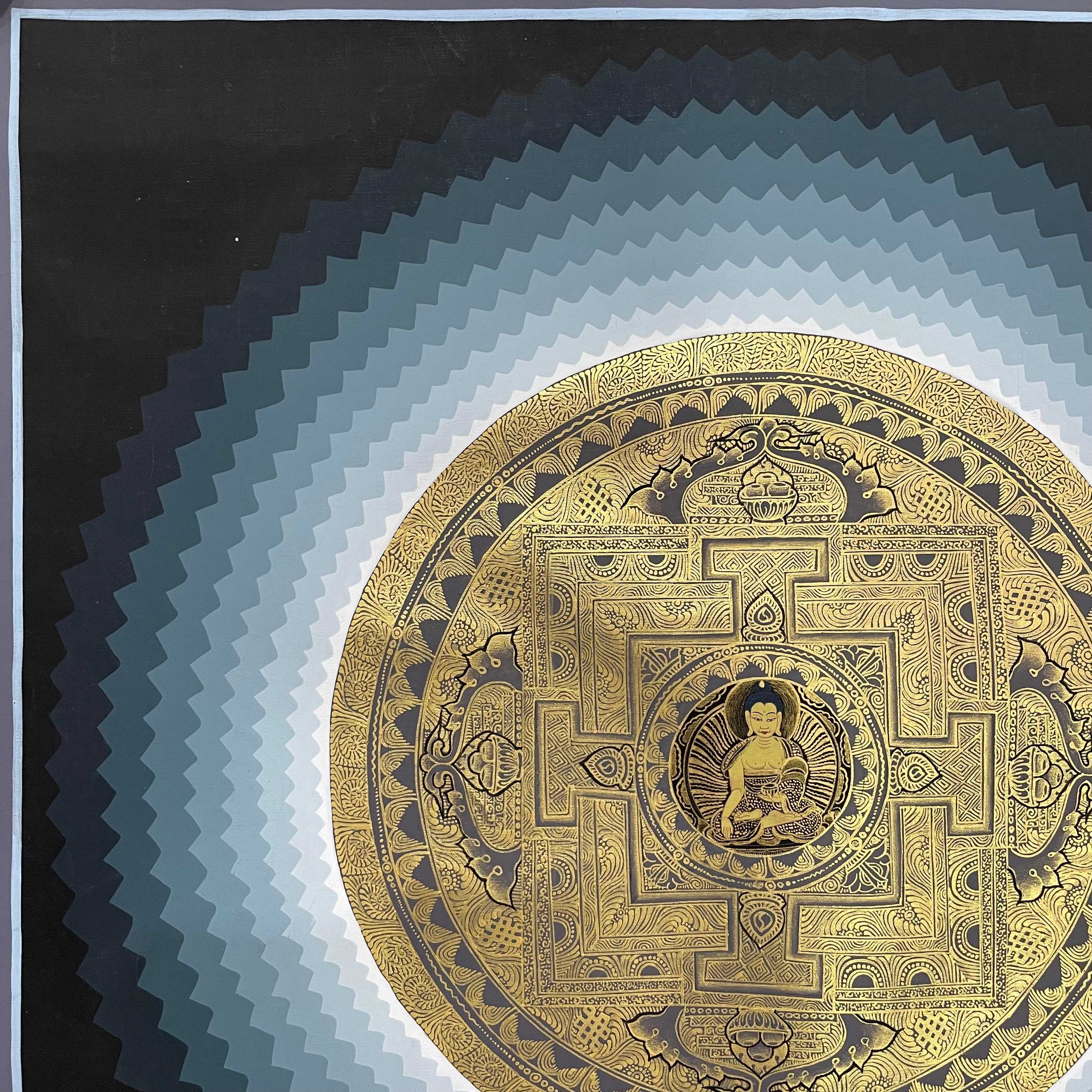 Buddhist Handmade Thangka Painting Of Mandala, hand Painted