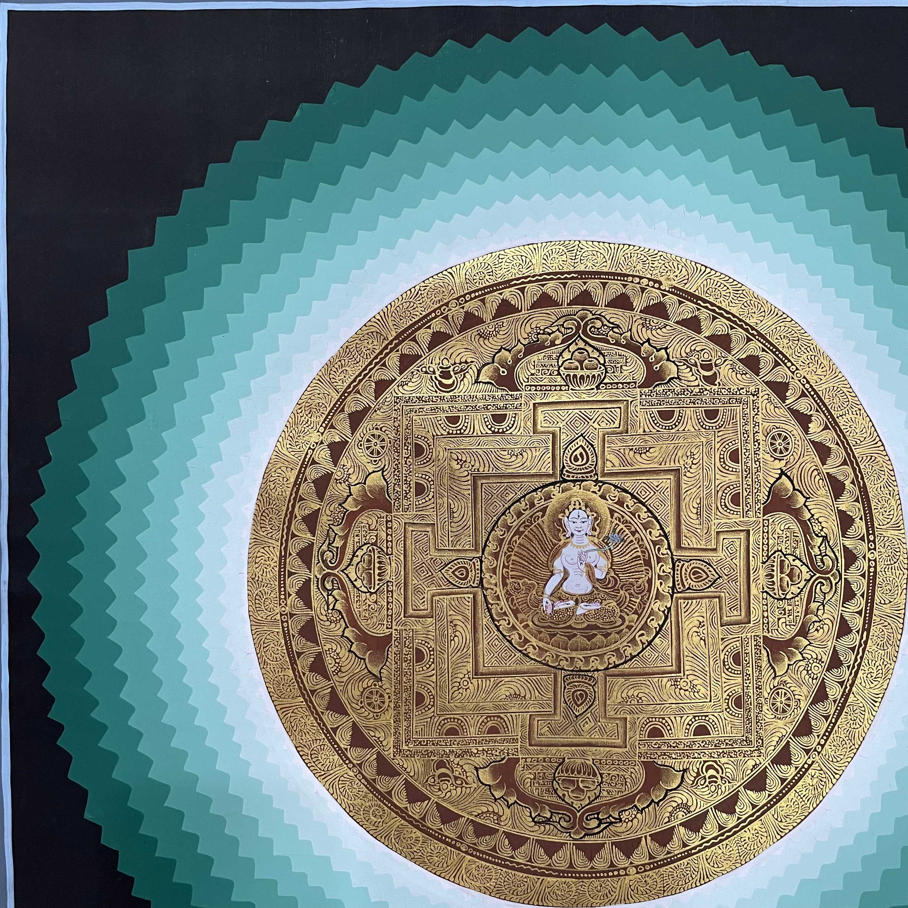 Buddhist Handmade Thangka Painting Of Mandala, hand Painted