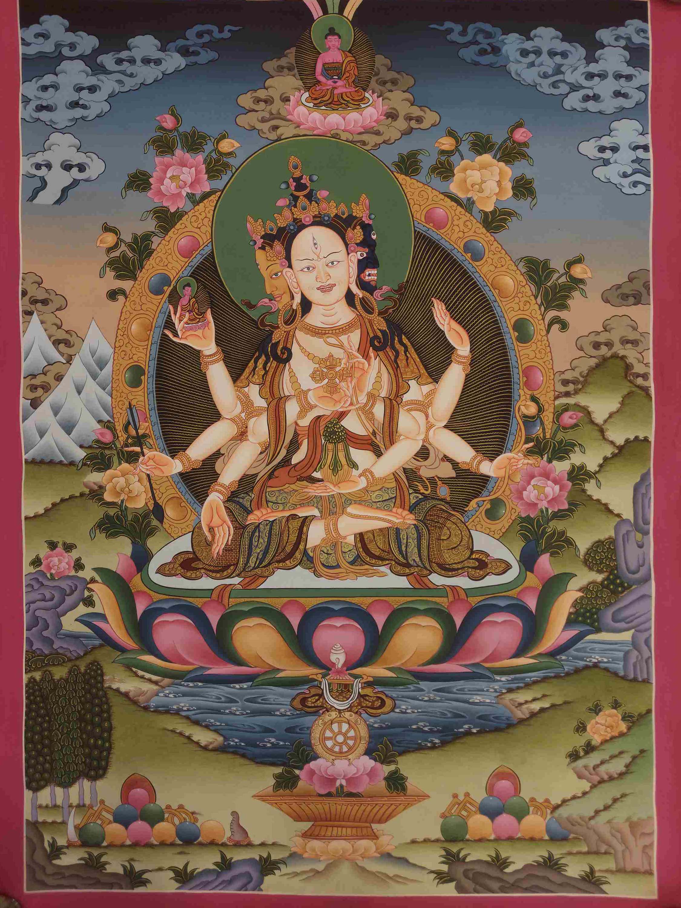 Buddhist Hand Painting Thangka <span Style=