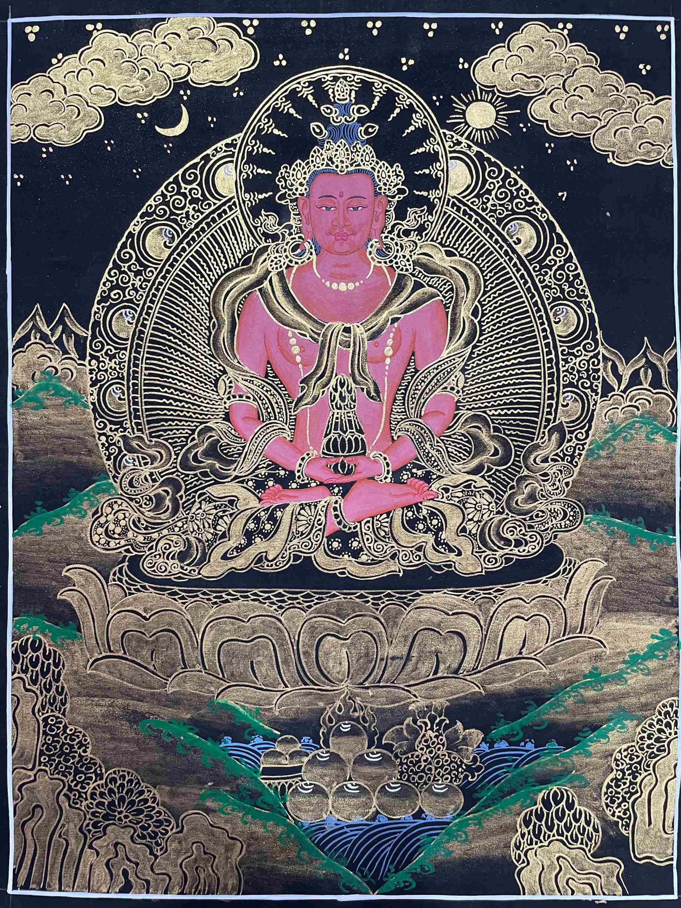 Buddhist Handmade Thangka Painting <span Style=