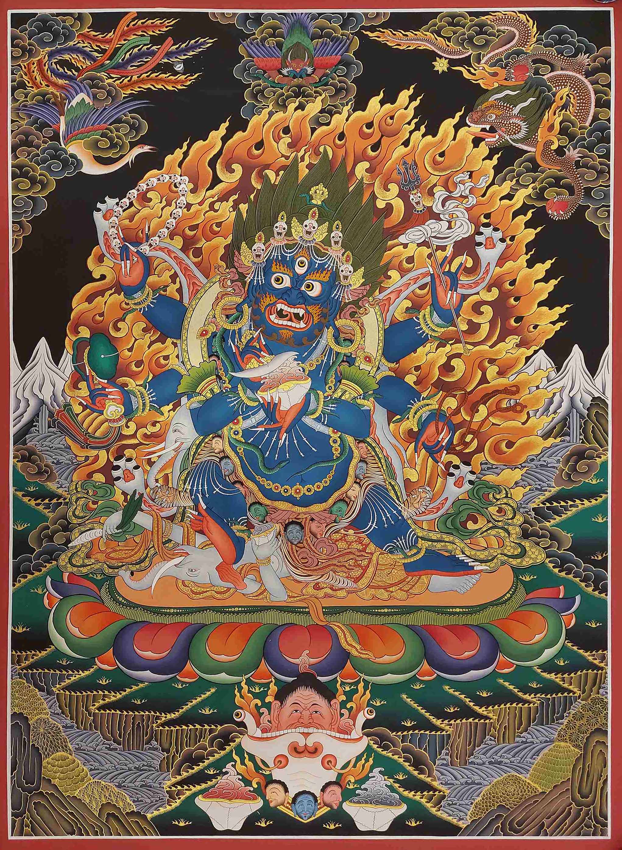 Buddhist Handmade Thangka <span Style=