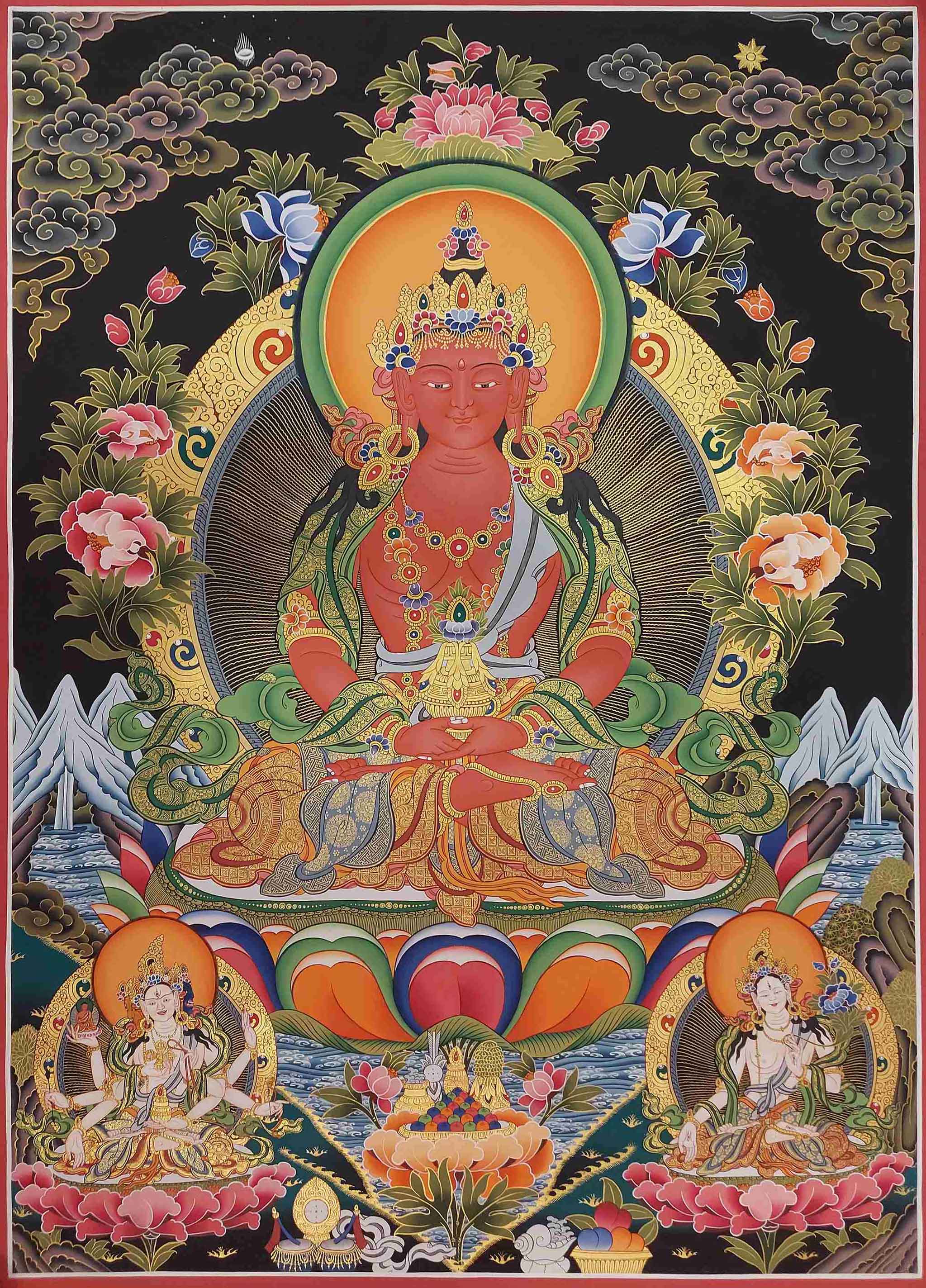 Buddhist Handmade Thangka <span Style=