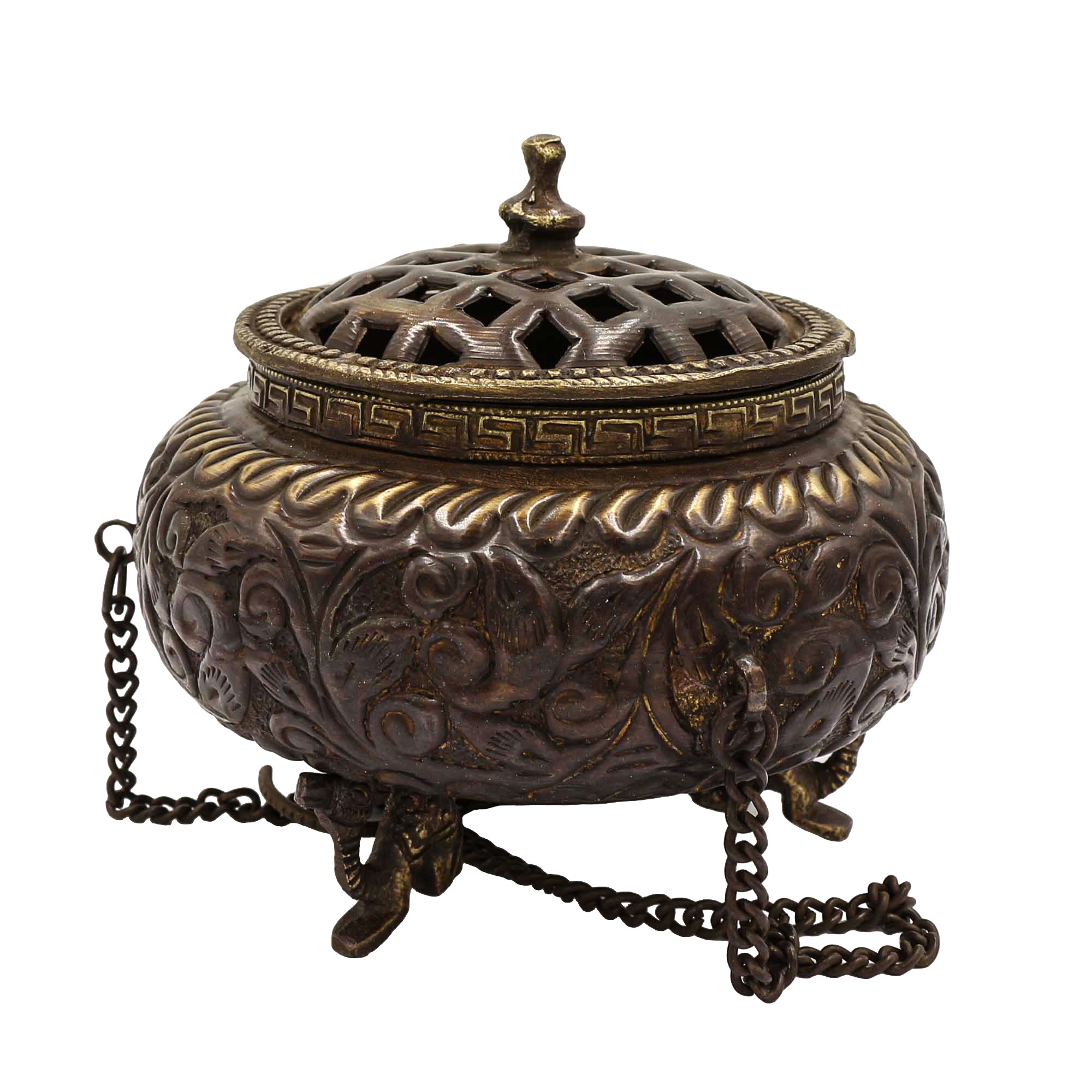 Hand Beaten Metal Incense Burner, <span Style=