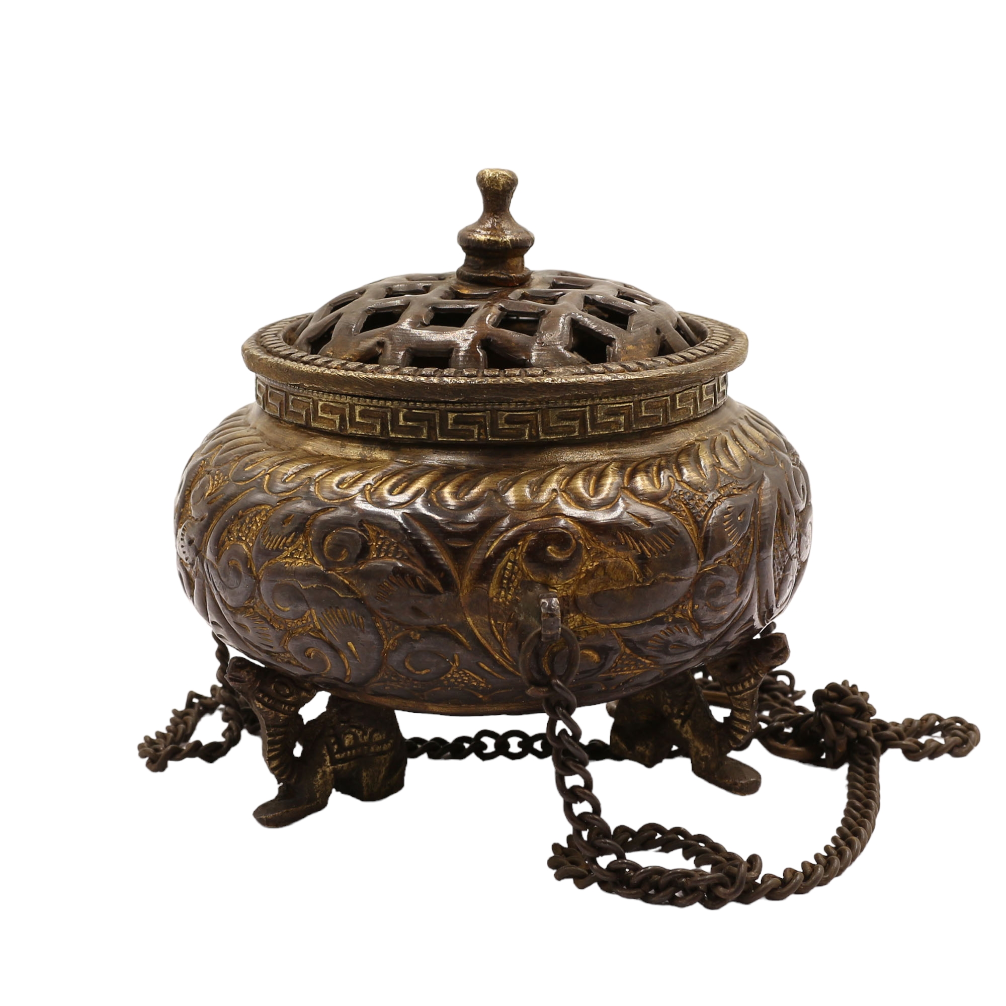 Hand Beaten Metal Incense Burner, <span Style=