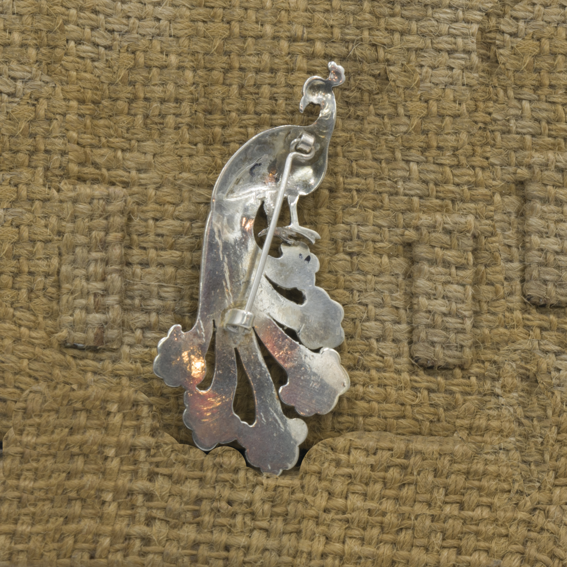 Real Sterling Silver Peacock Bird Pin/brooch