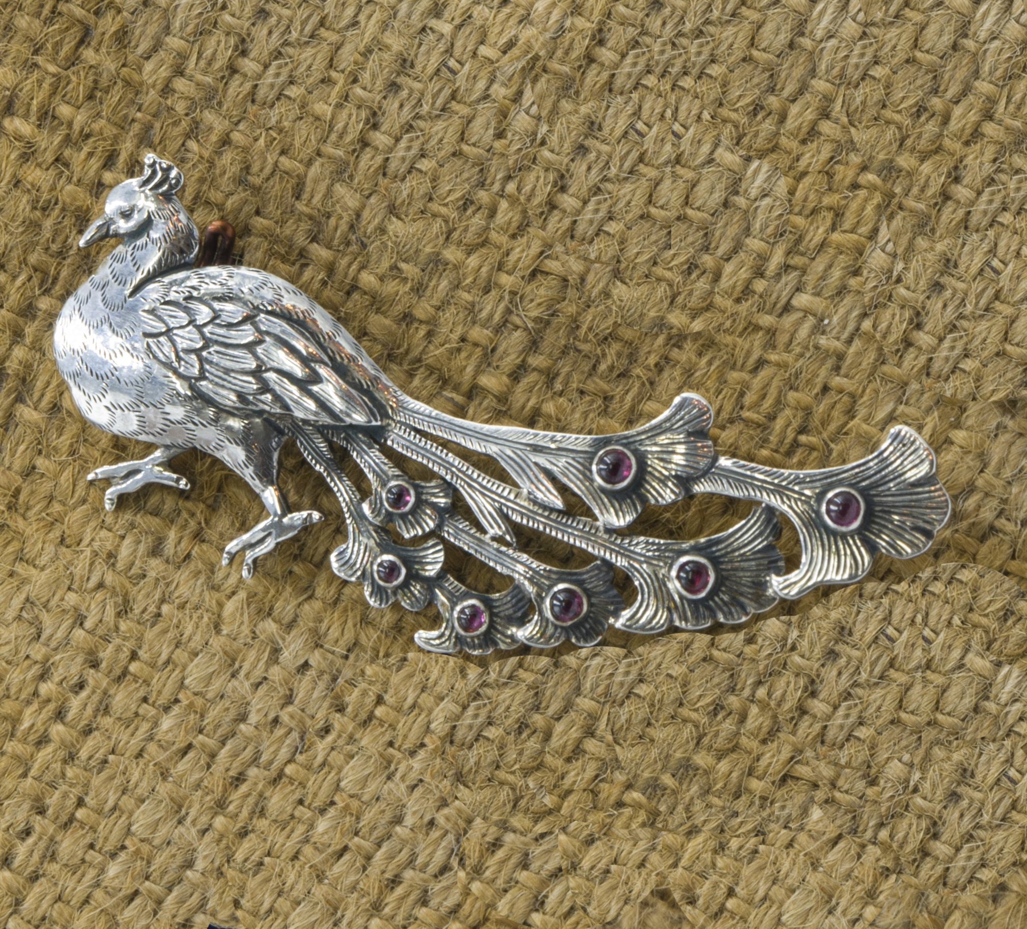 Real Sterling Silver Peacock Bird Pin/brooch