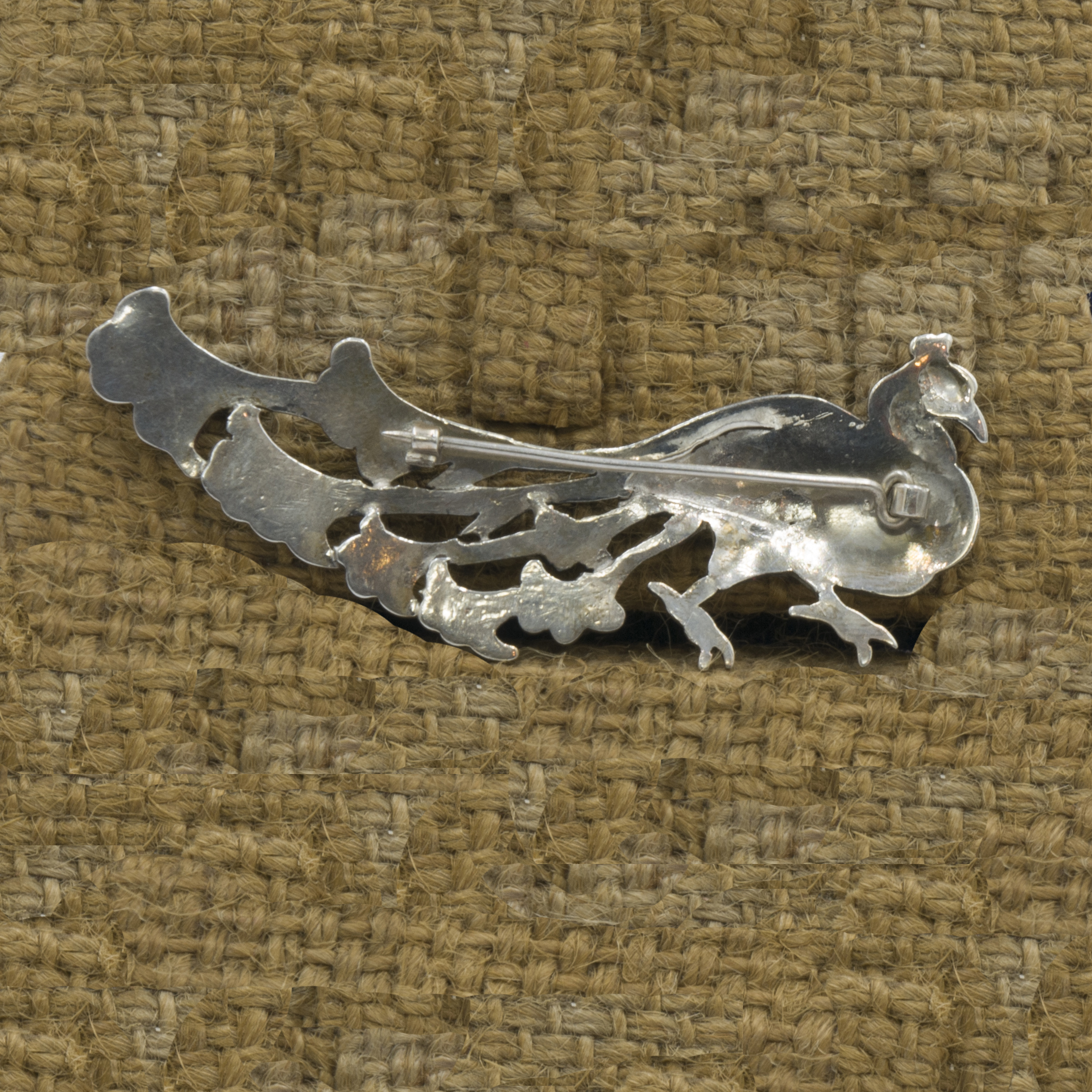 Real Sterling Silver Peacock Bird Pin/brooch