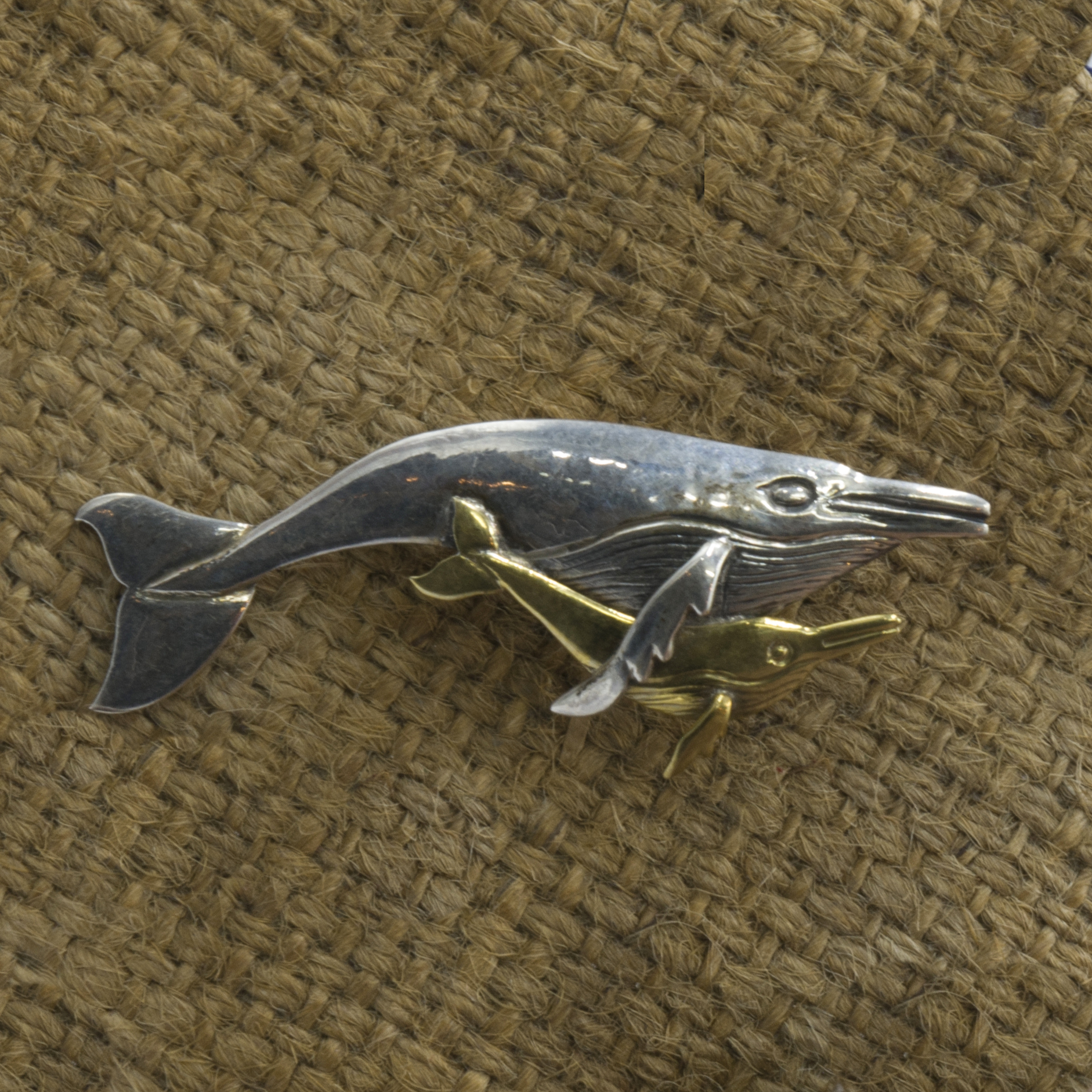 Classic Sterling Silver Dolphin Design Brooch
