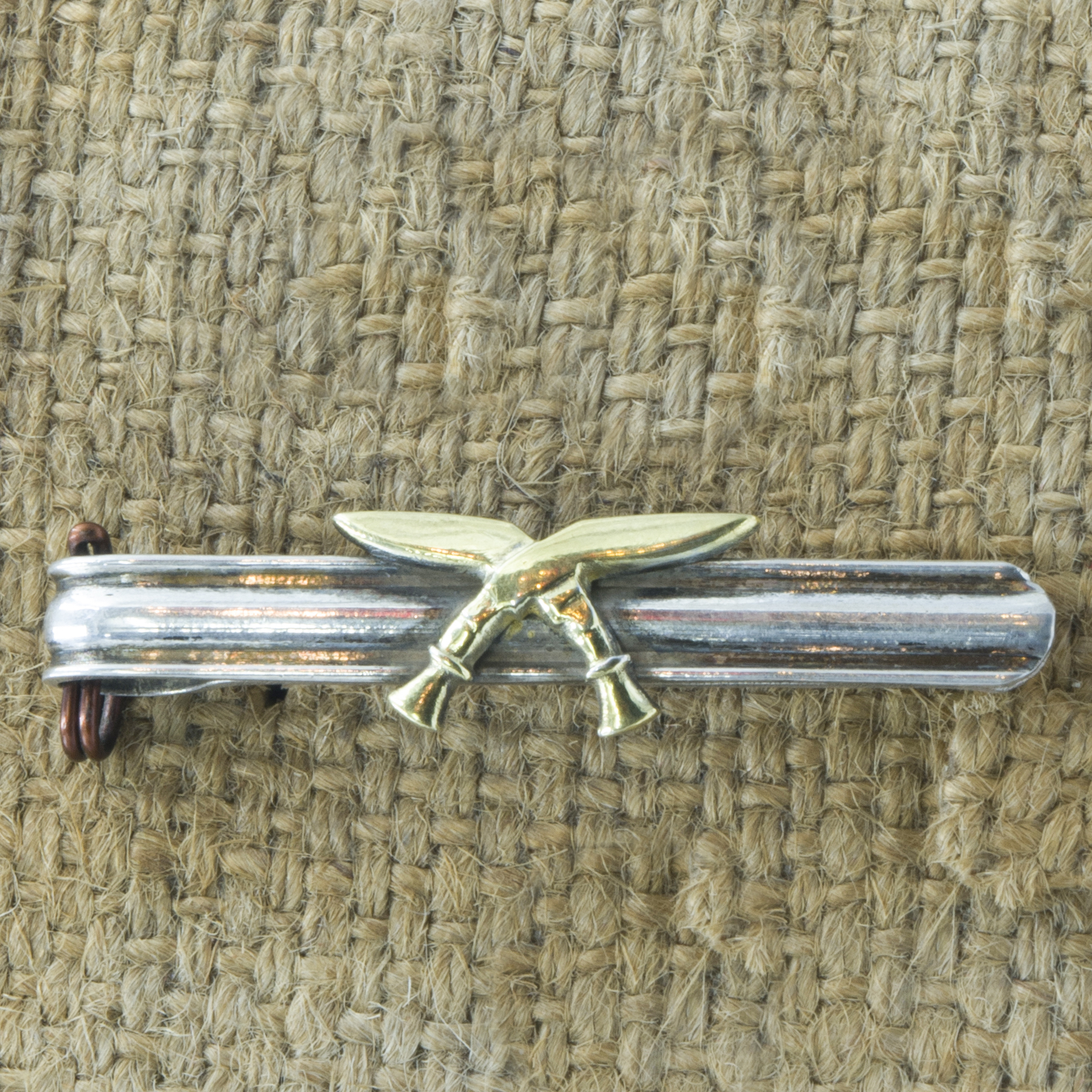 Classic Sterling Silver Khukuri Design Etched Brooch