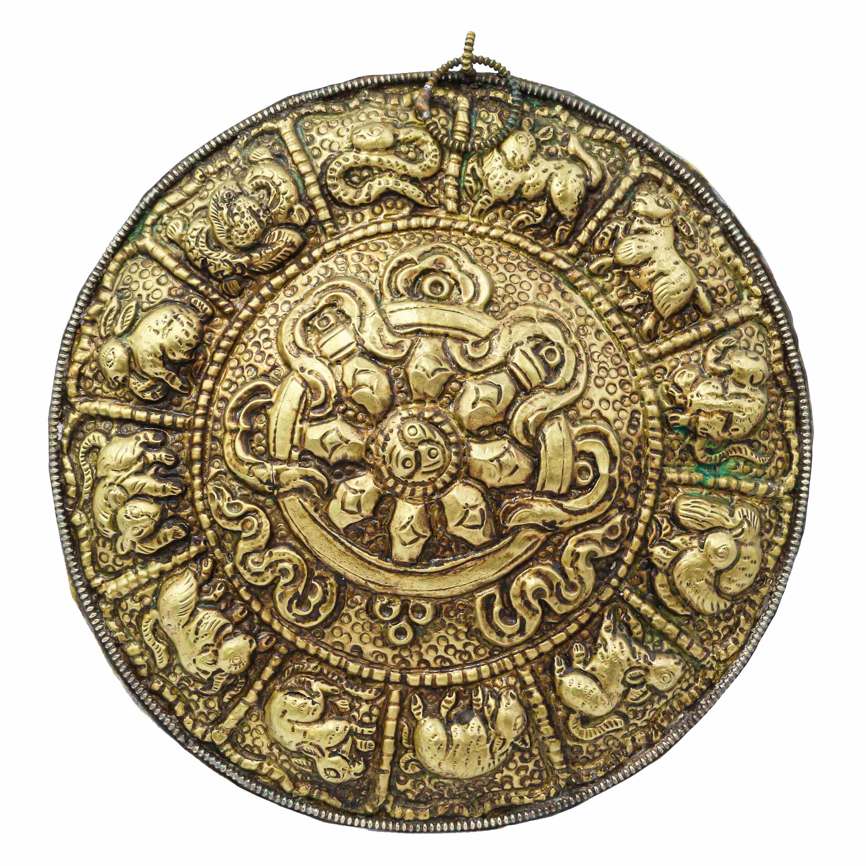 Buddhist Metal Wall Hanging, Calendar <span Style=