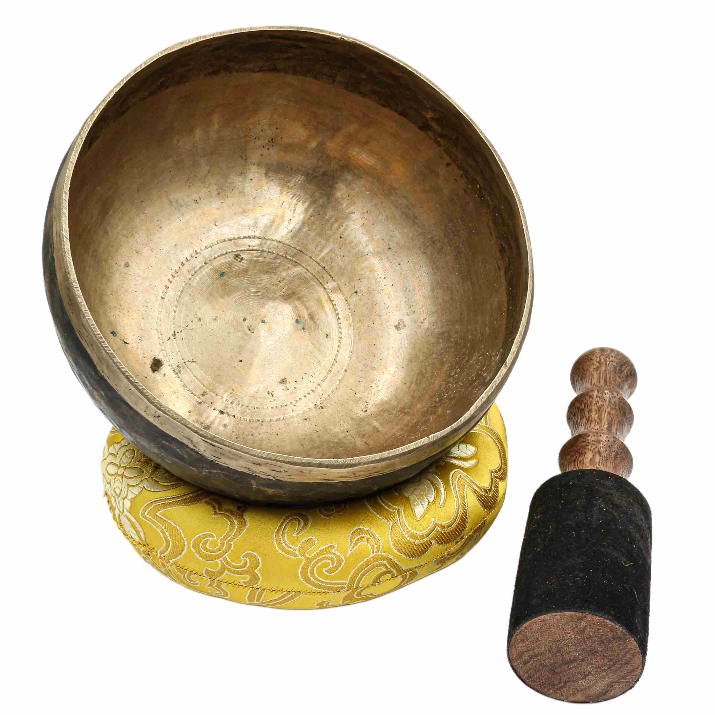 old Buddhist Hand Beaten kopre Singing Bowl, With antique Finishing, select Accessories