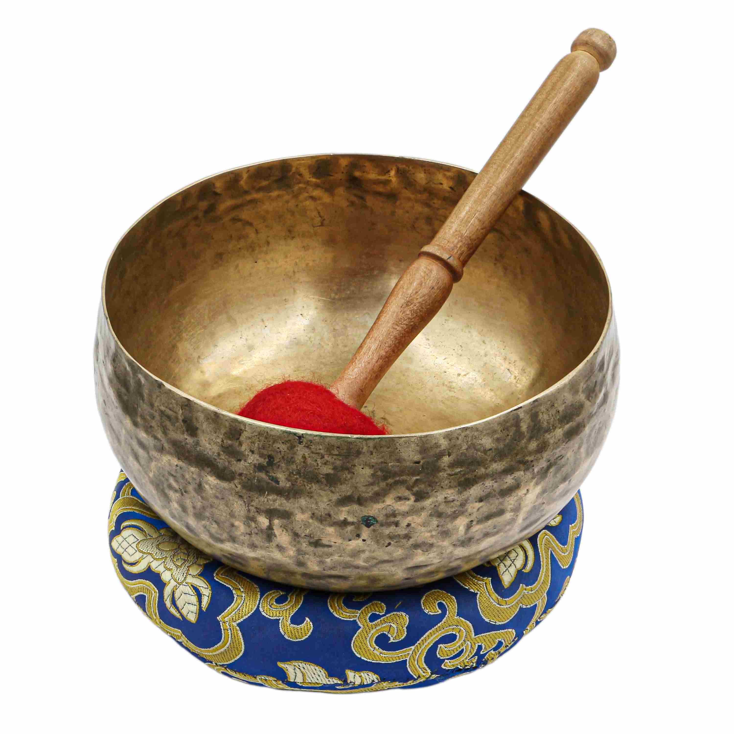 old Buddhist Hand Beaten kopre Singing Bowl, With antique Finishing, select Accessories