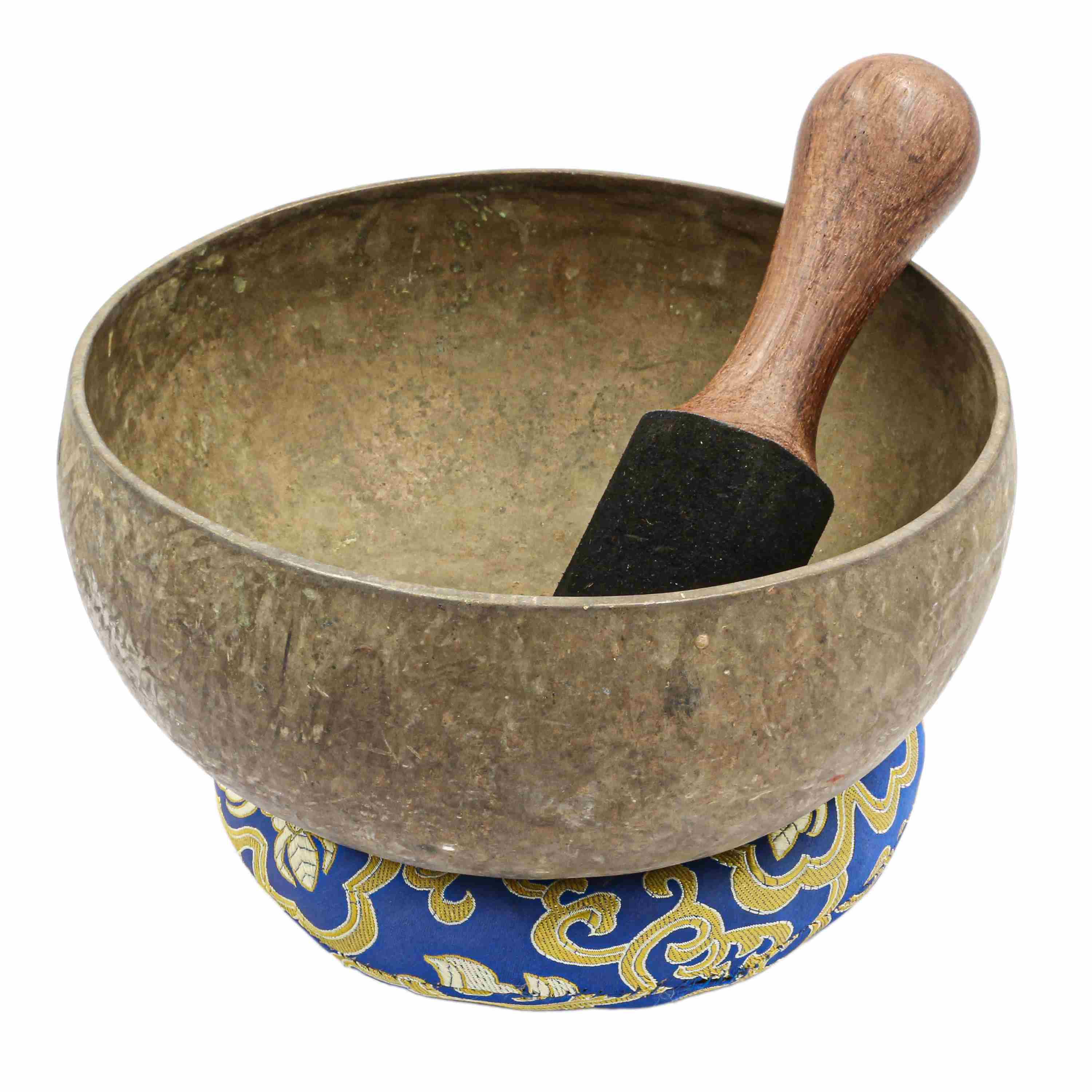 old Buddhist Hand Beaten kopre Singing Bowl, With antique Finishing, select Accessories