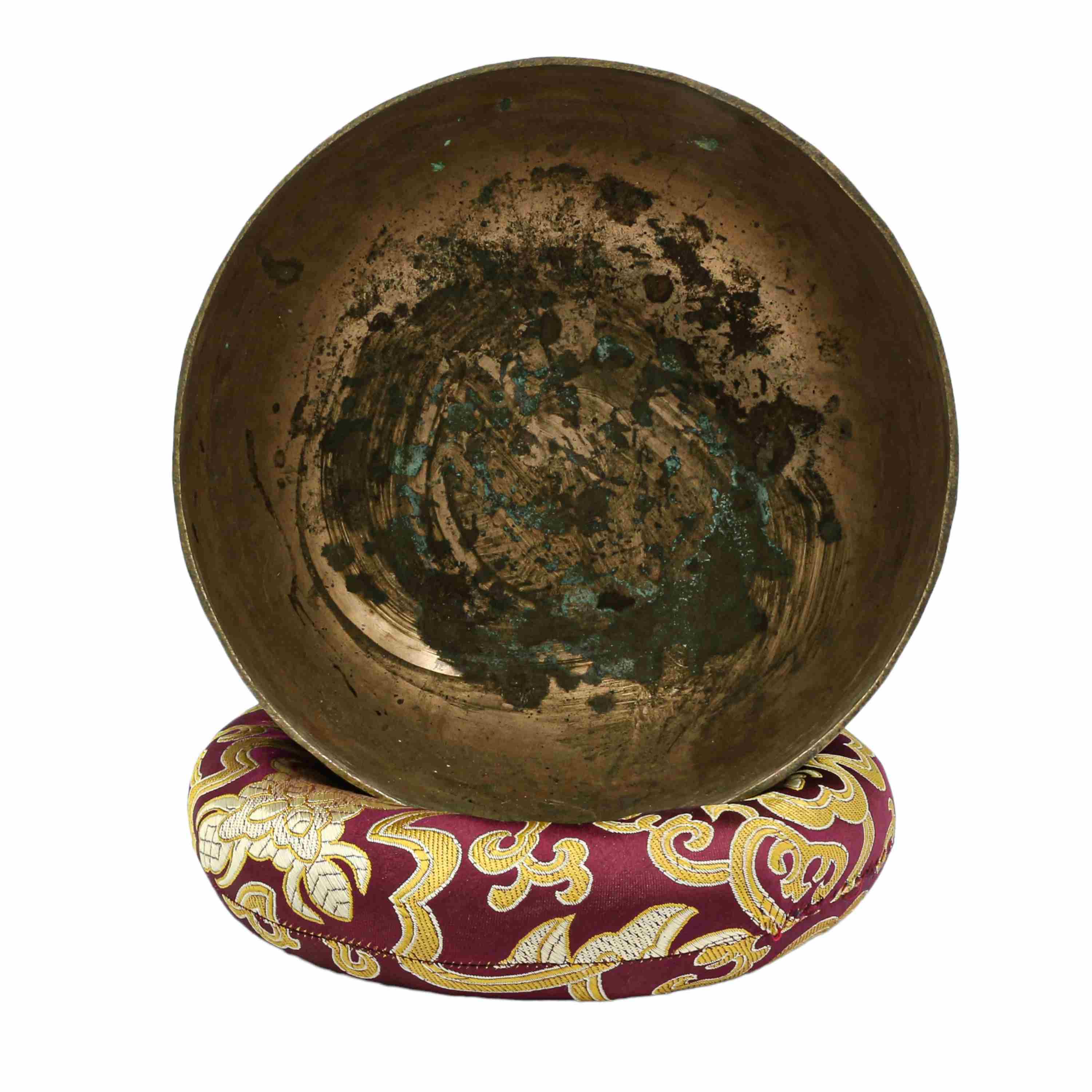 old, Buddhist Hand Beaten kopre Singing Bowl, With antique Finishing, select Accessories