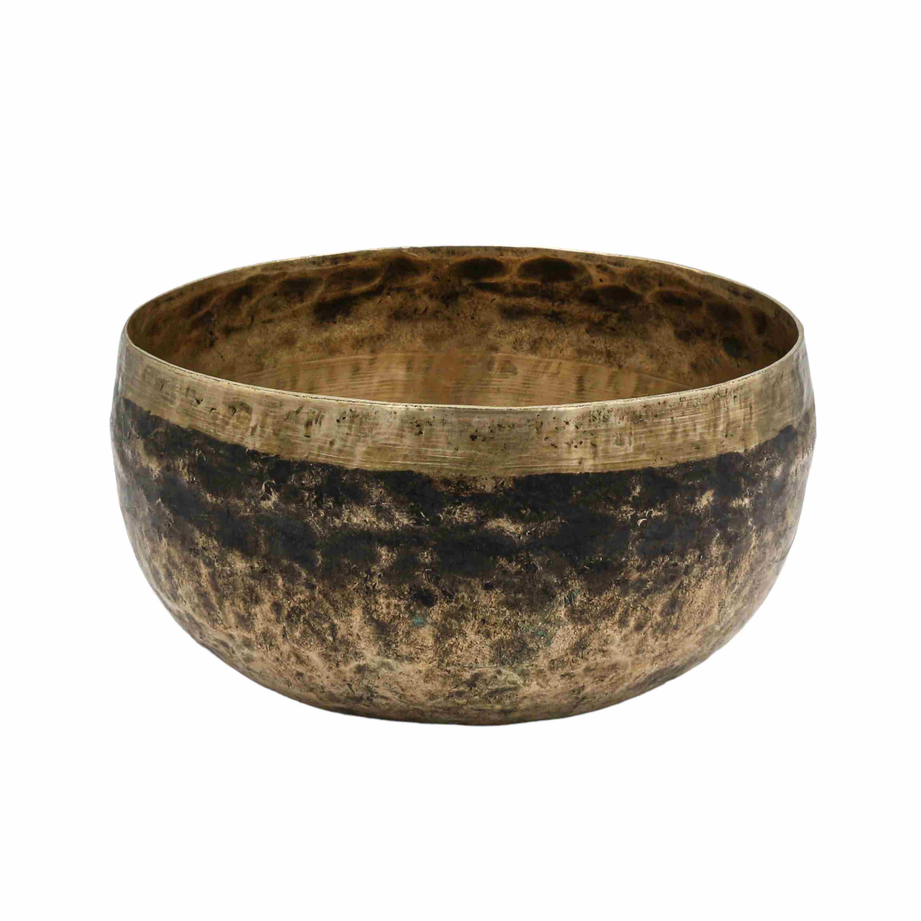 old, Buddhist Hand Beaten kopre Singing Bowl, With antique Finishing, select Accessories