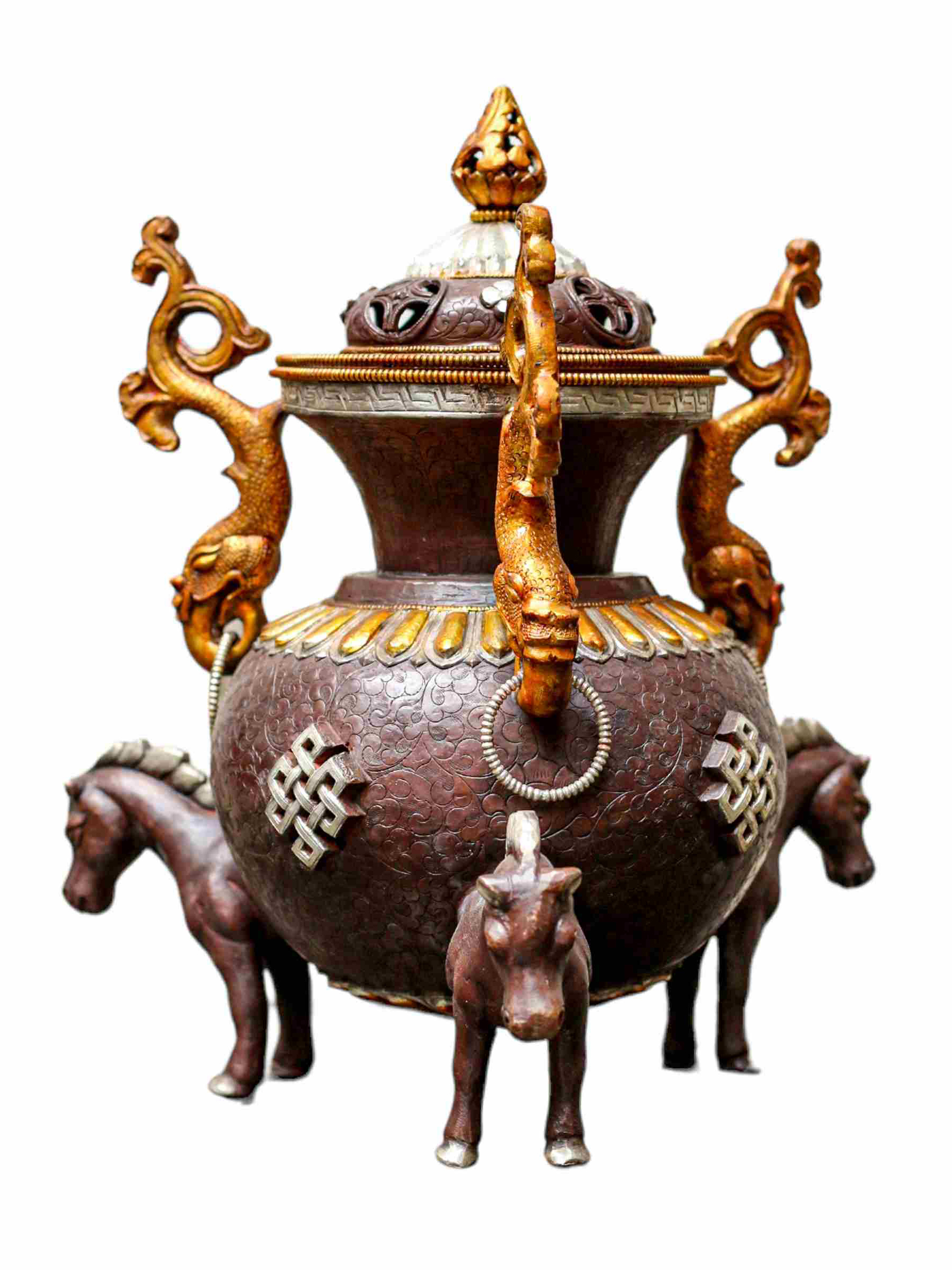 Gold Colour Copper Incense Burner, <span Style=