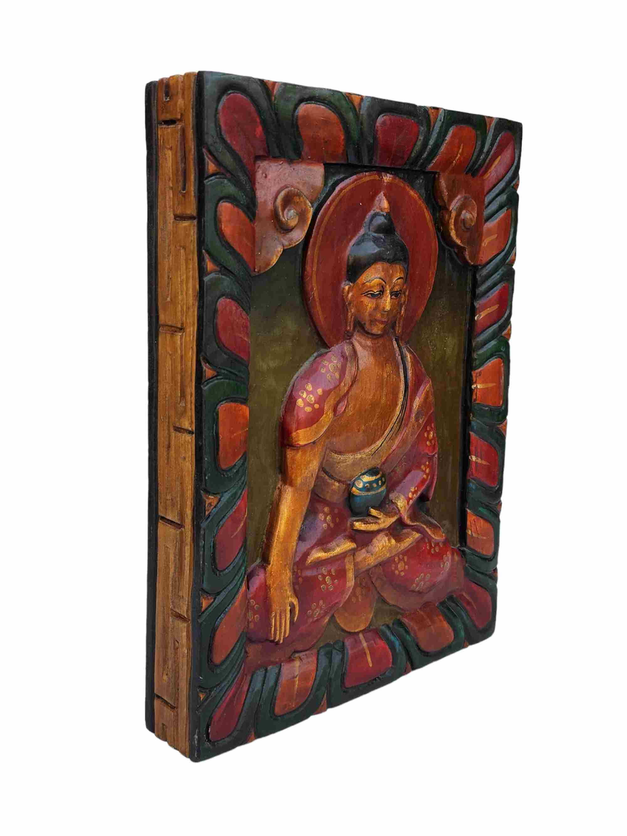 traditional Tibetan, Shakyamuni Buddha In Frame Design, painted