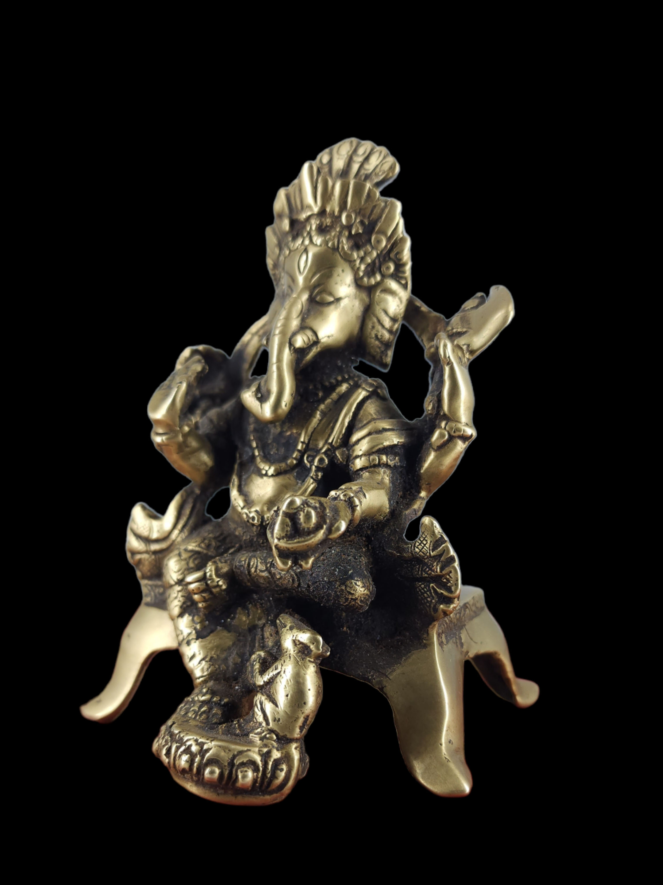 Buddhist Handmade Statue Of Ganesh, bronze Finishing