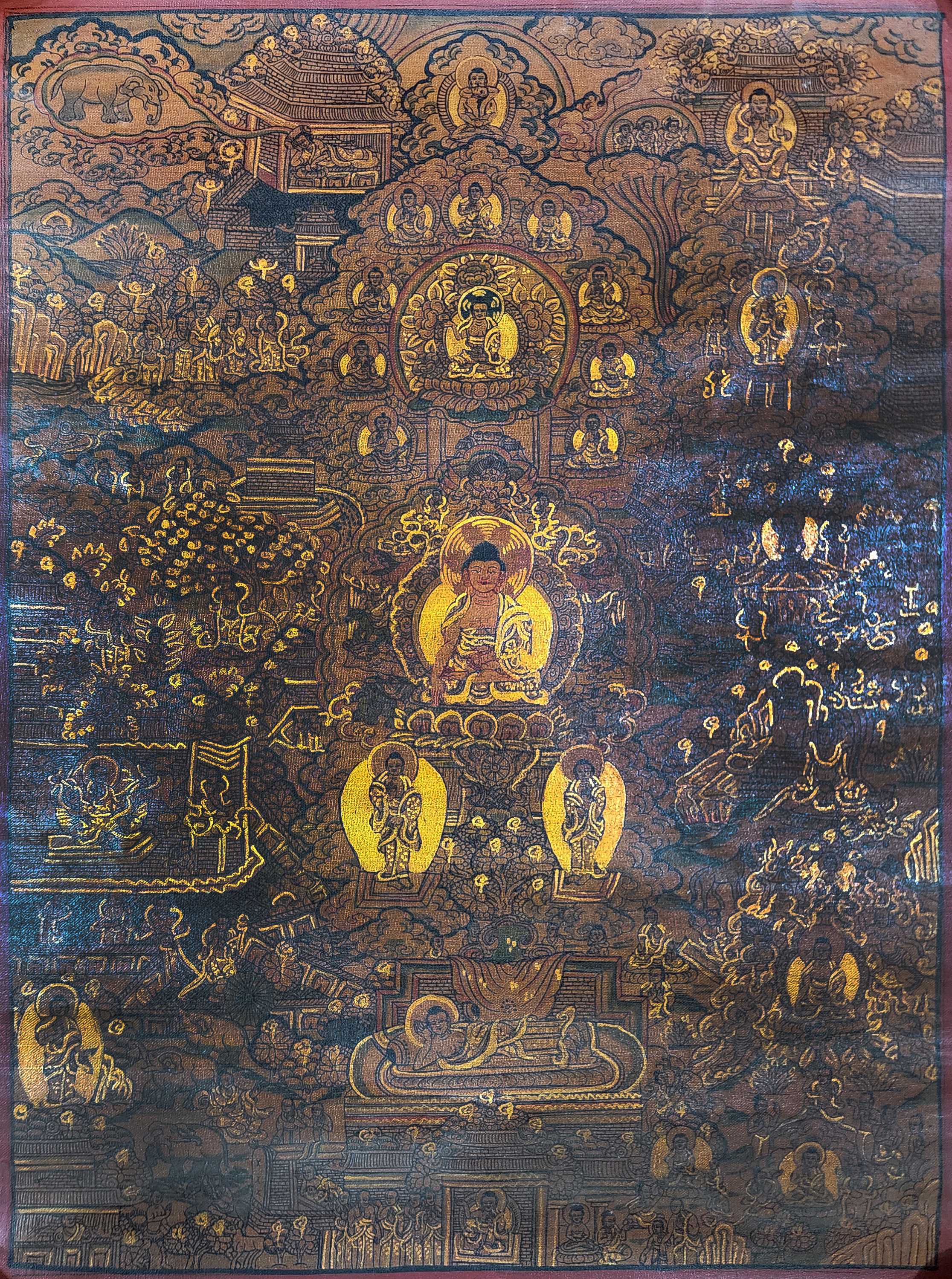 Buddhist Tibetan Thangka <span Style=