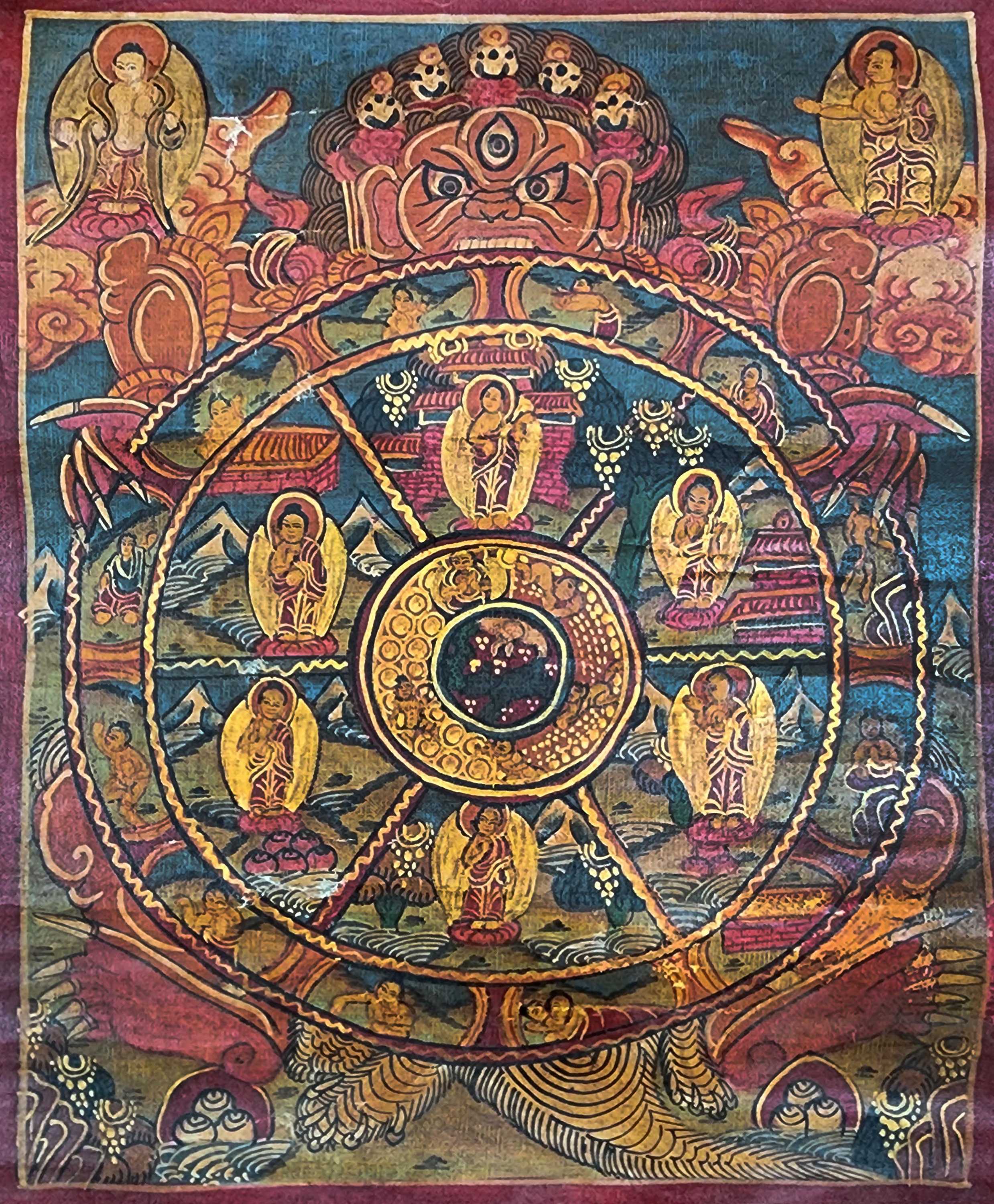 Buddhist Tibetan Thangka <span Style=