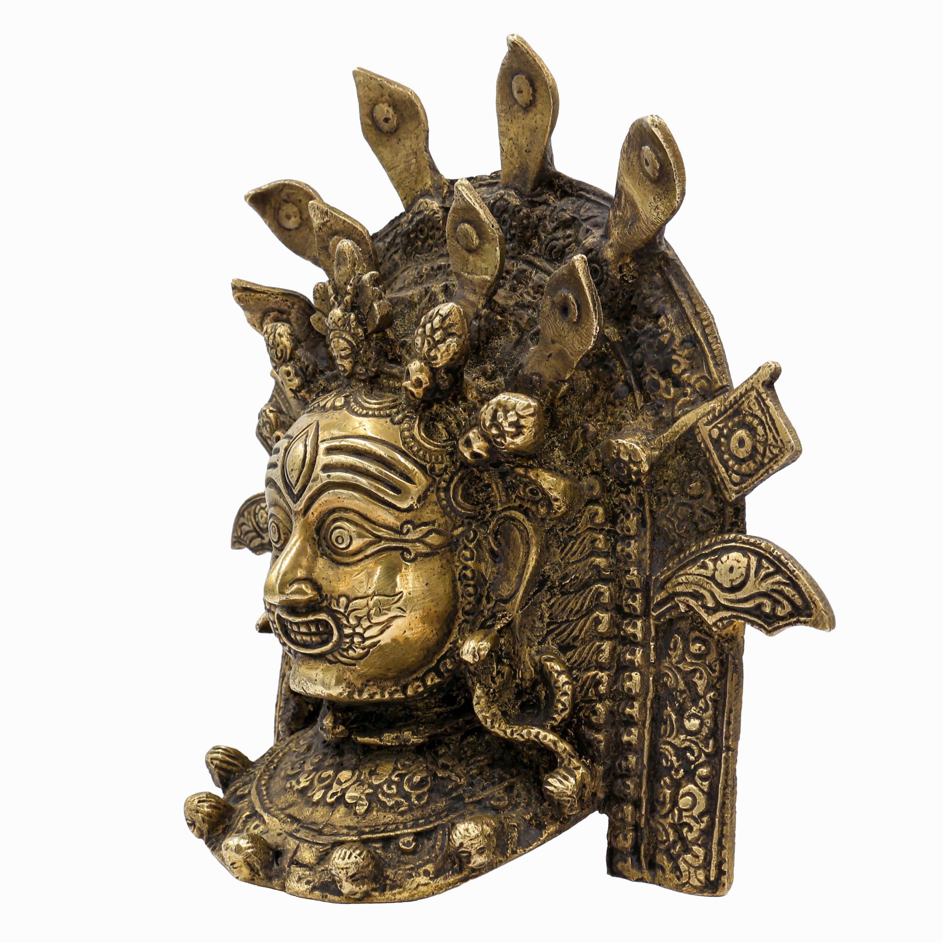 Buddhist Statue Of Akash Bhairav, sand Casting, Glossy Finishing