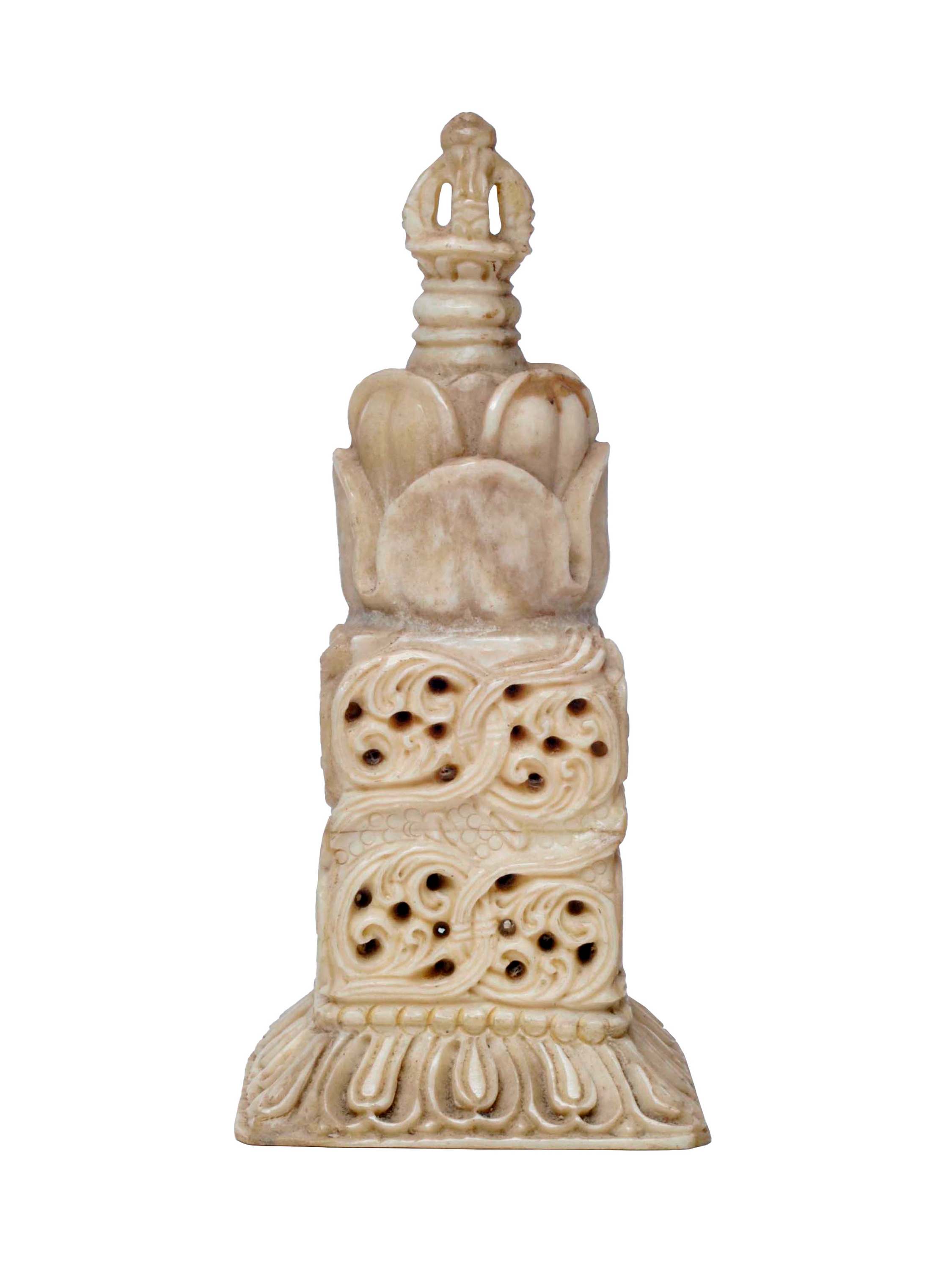 Tibetan Hand Carved Animal Bone Stamp <span Style=