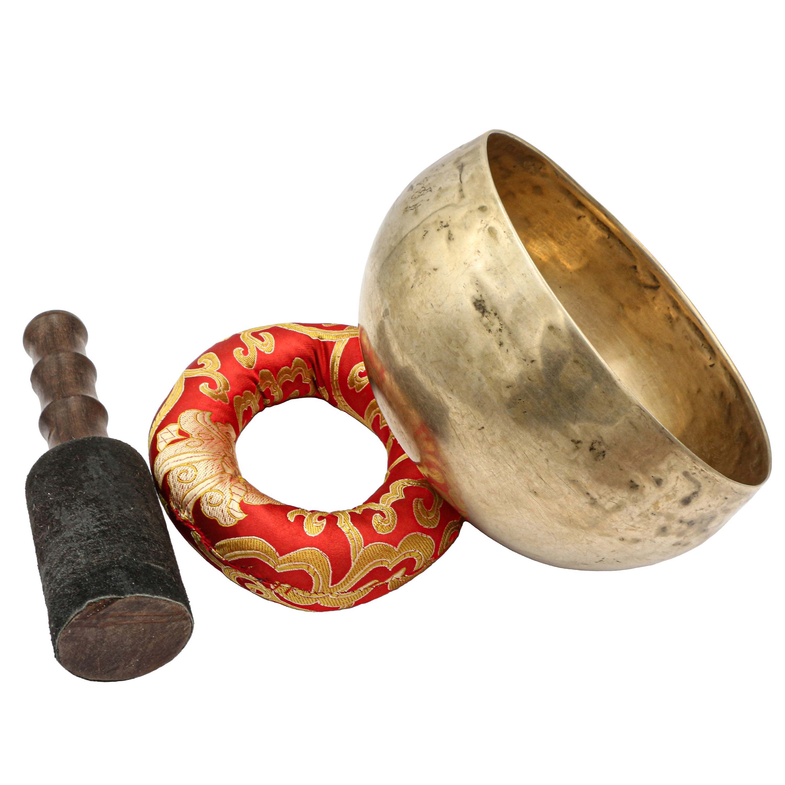 old, Buddhist real Antique Hand Beaten kopre Singing Bowl, select Accessories