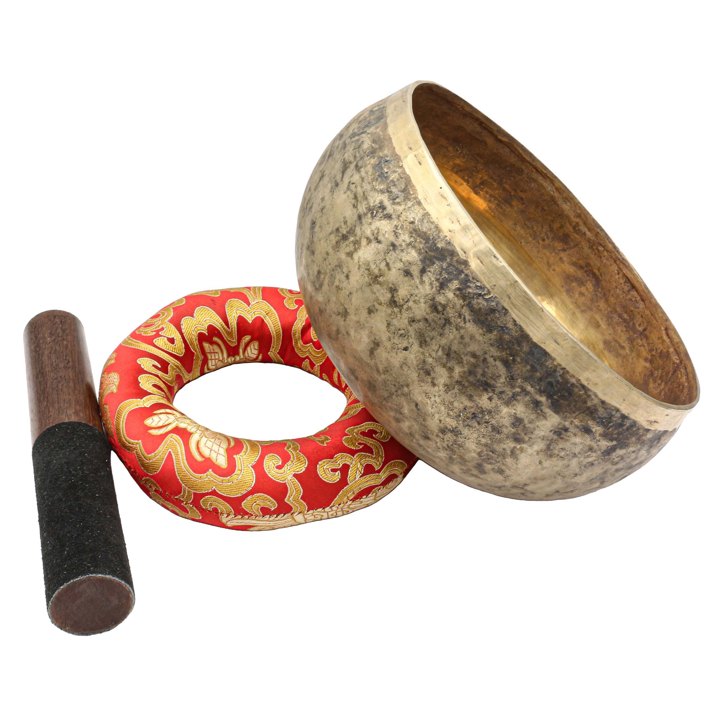 old, Buddhist real Antique Hand Beaten kopre Singing Bowl, select Accessories