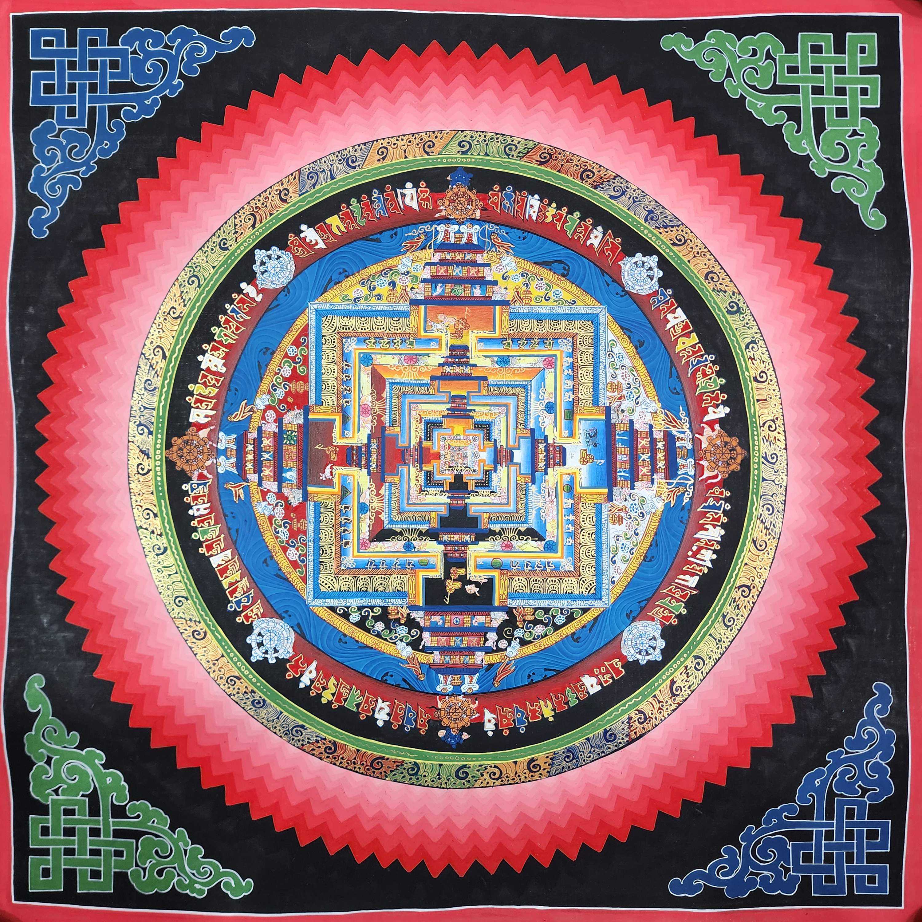 Buddhist Hand Painted Tibetan Thangka <span Style=