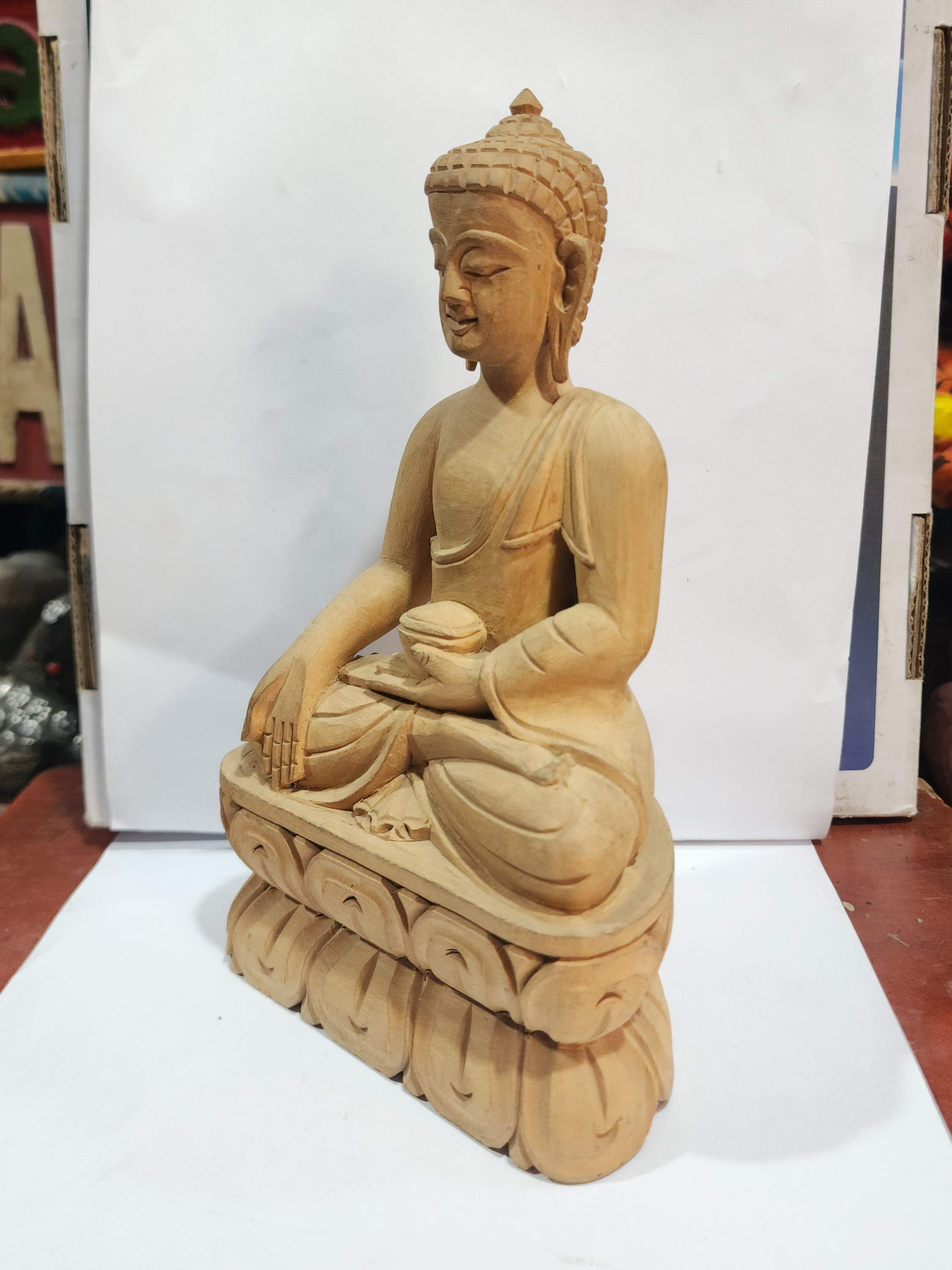 Buddhist Handmade Wooden Statue <span Style=