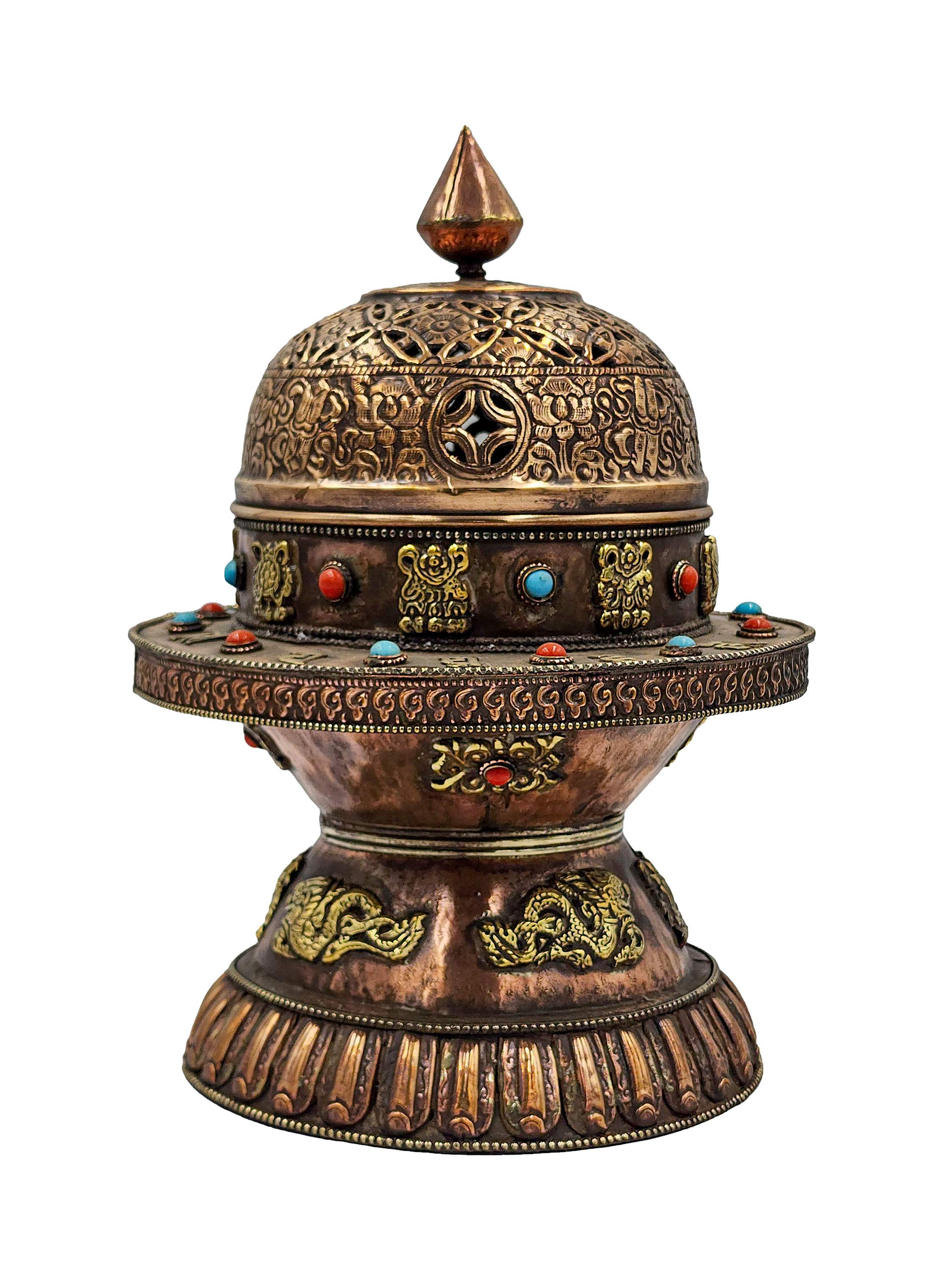 Buddhist Handmade Incense Burner, Sand Casting, <span Style=