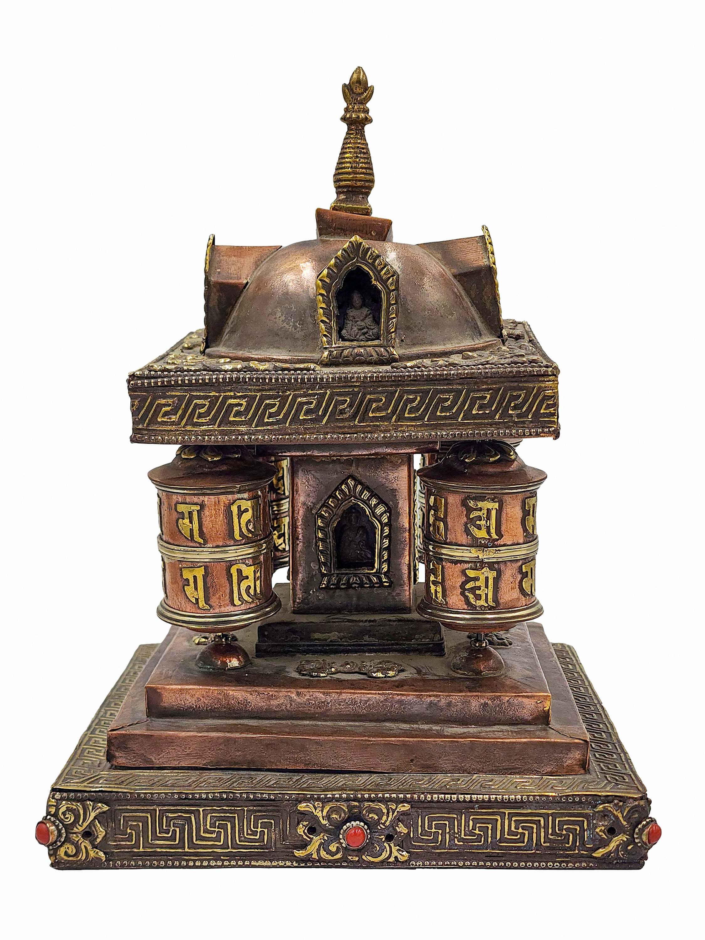 Buddhist Handmade Table Top Prayer Wheel, <span Style=