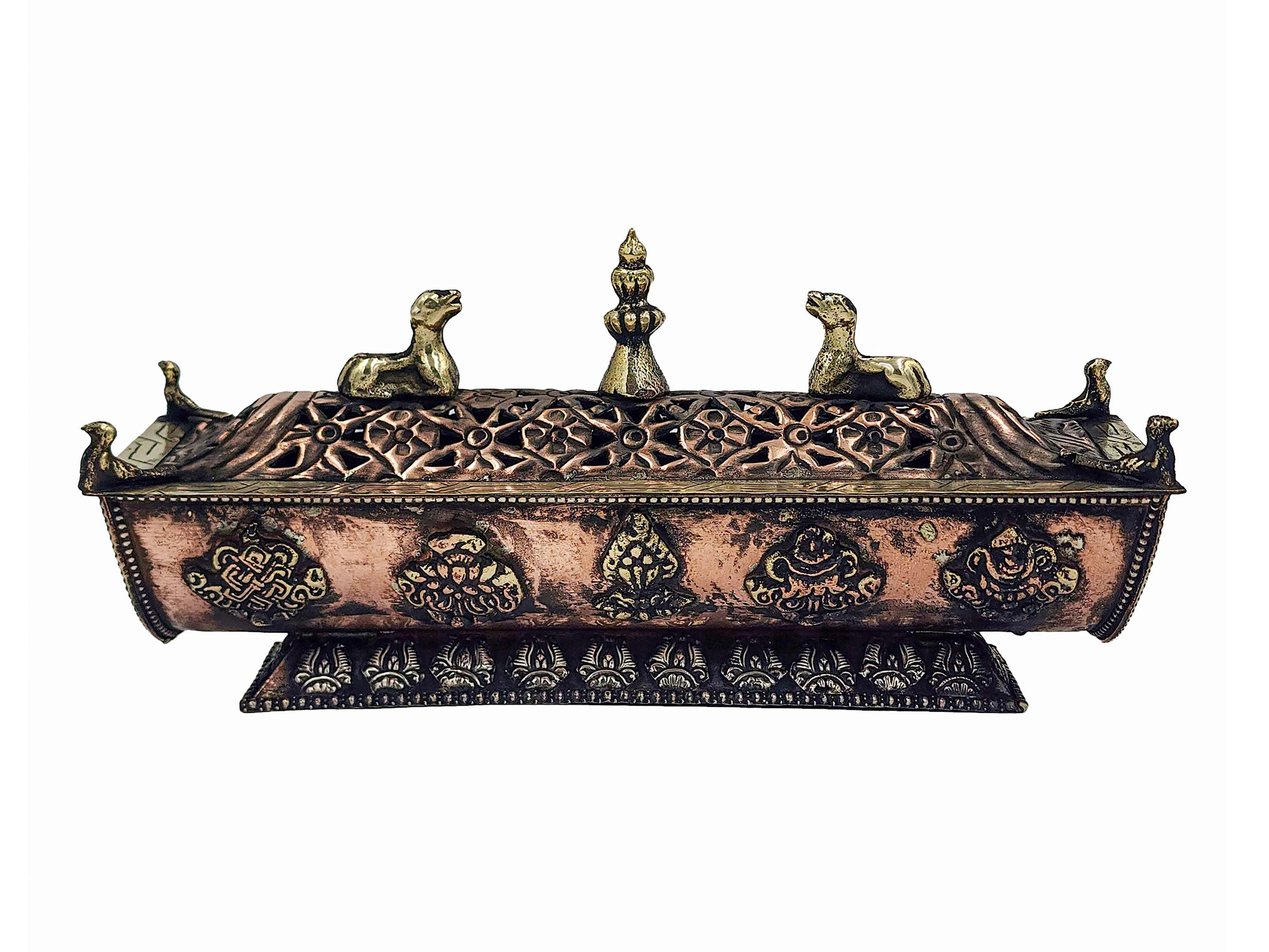 Hand Beaten Tibetan Incense Burner, Antique Finishing