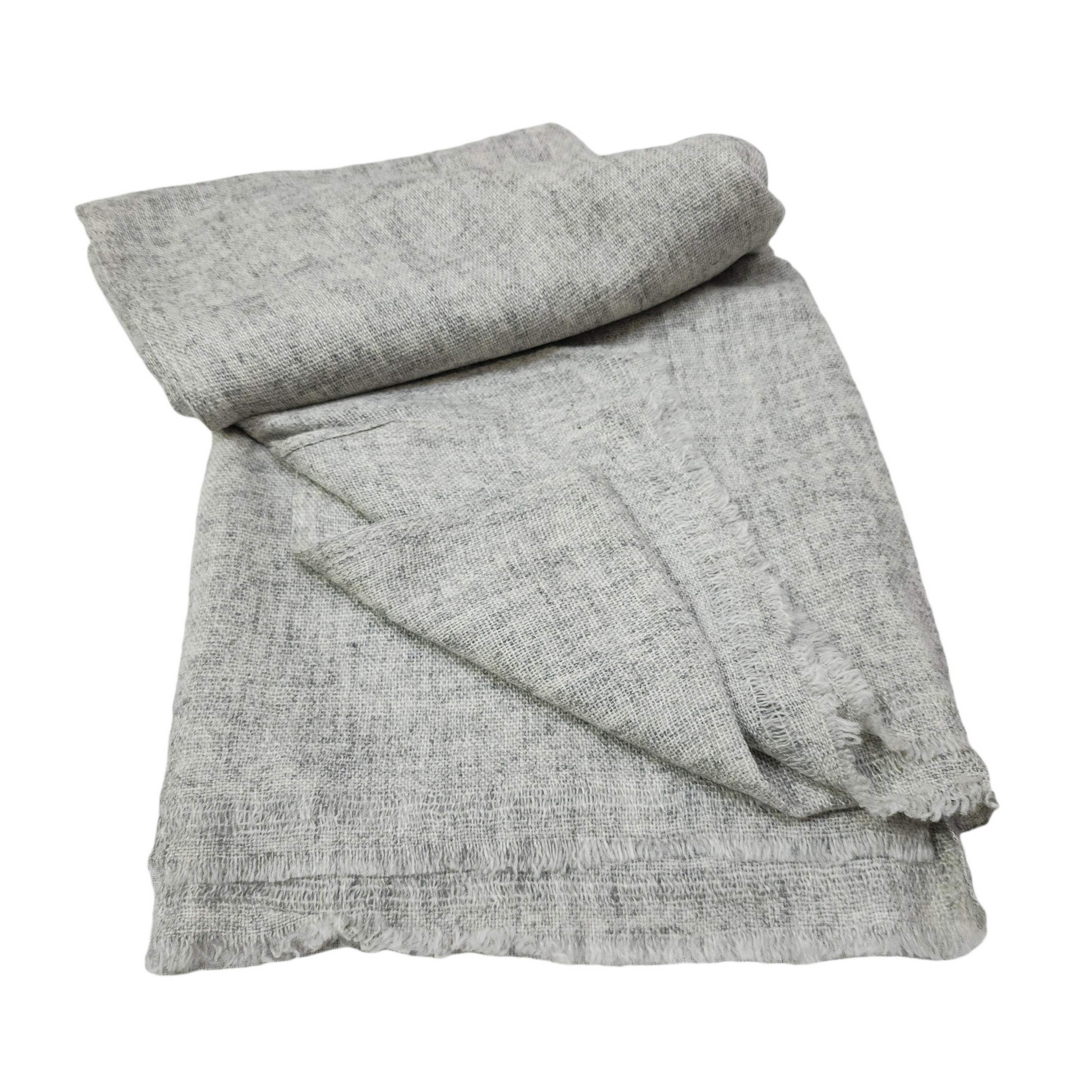 Pashmina Shawl, Thin Nepali Pashmina Shawl, Four-ply Wool, Color pale Gray