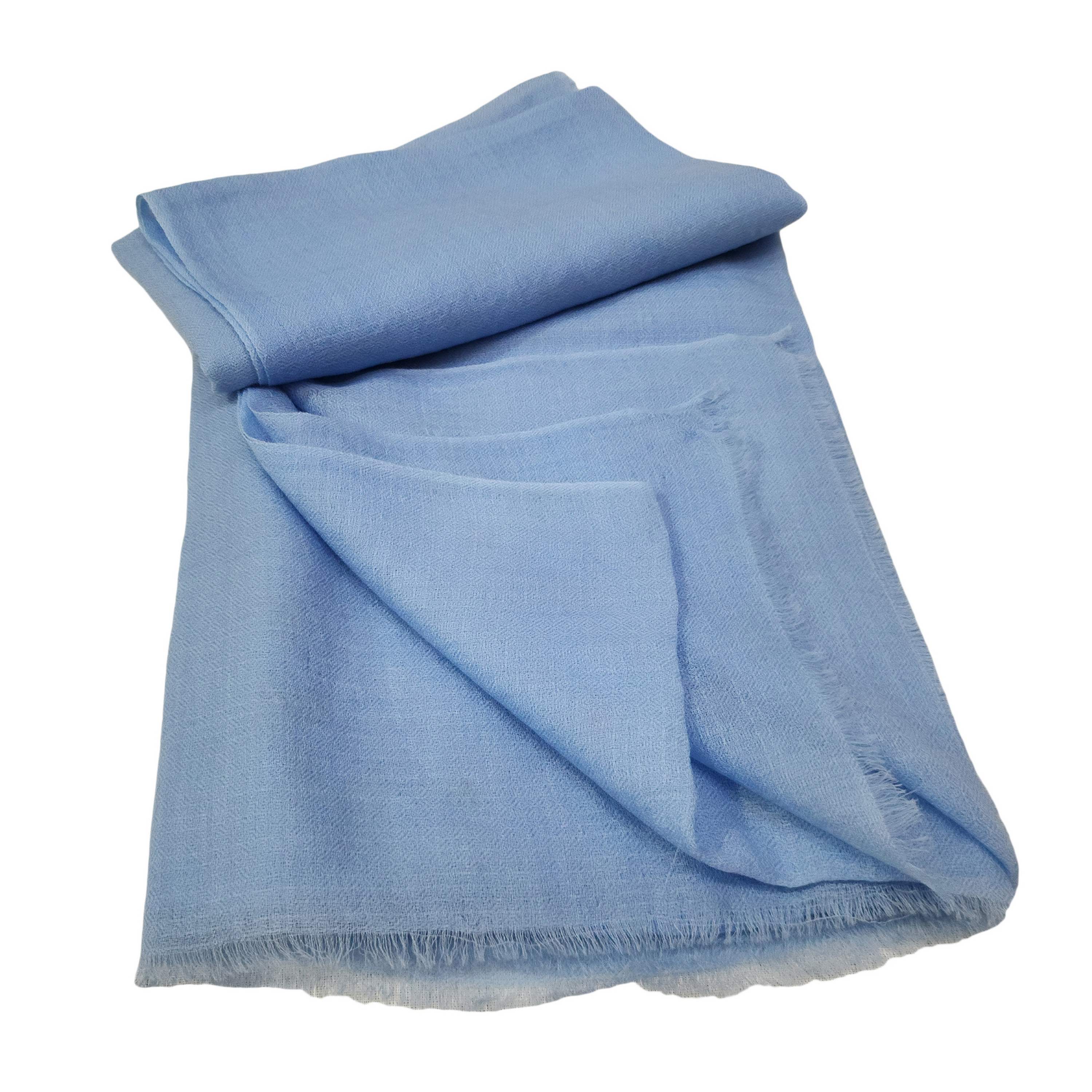 Ring Shawl, A Thin, Soft, And Light Shawl For All-weather Use, Two-ply Wool, Color blue