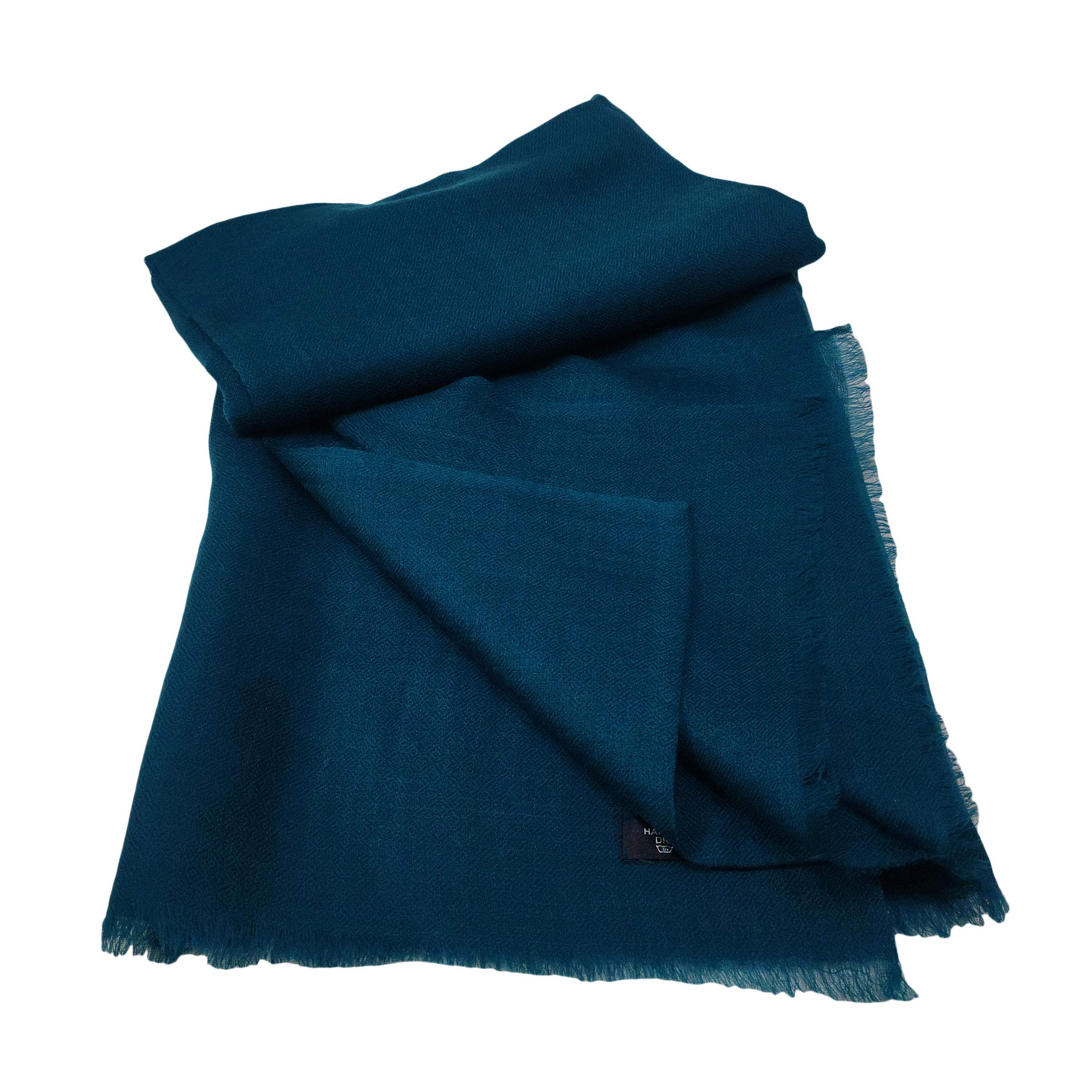 Ring Shawl, A Thin, Soft, And Light Shawl For All-weather Use, Two-ply Wool, Color blue