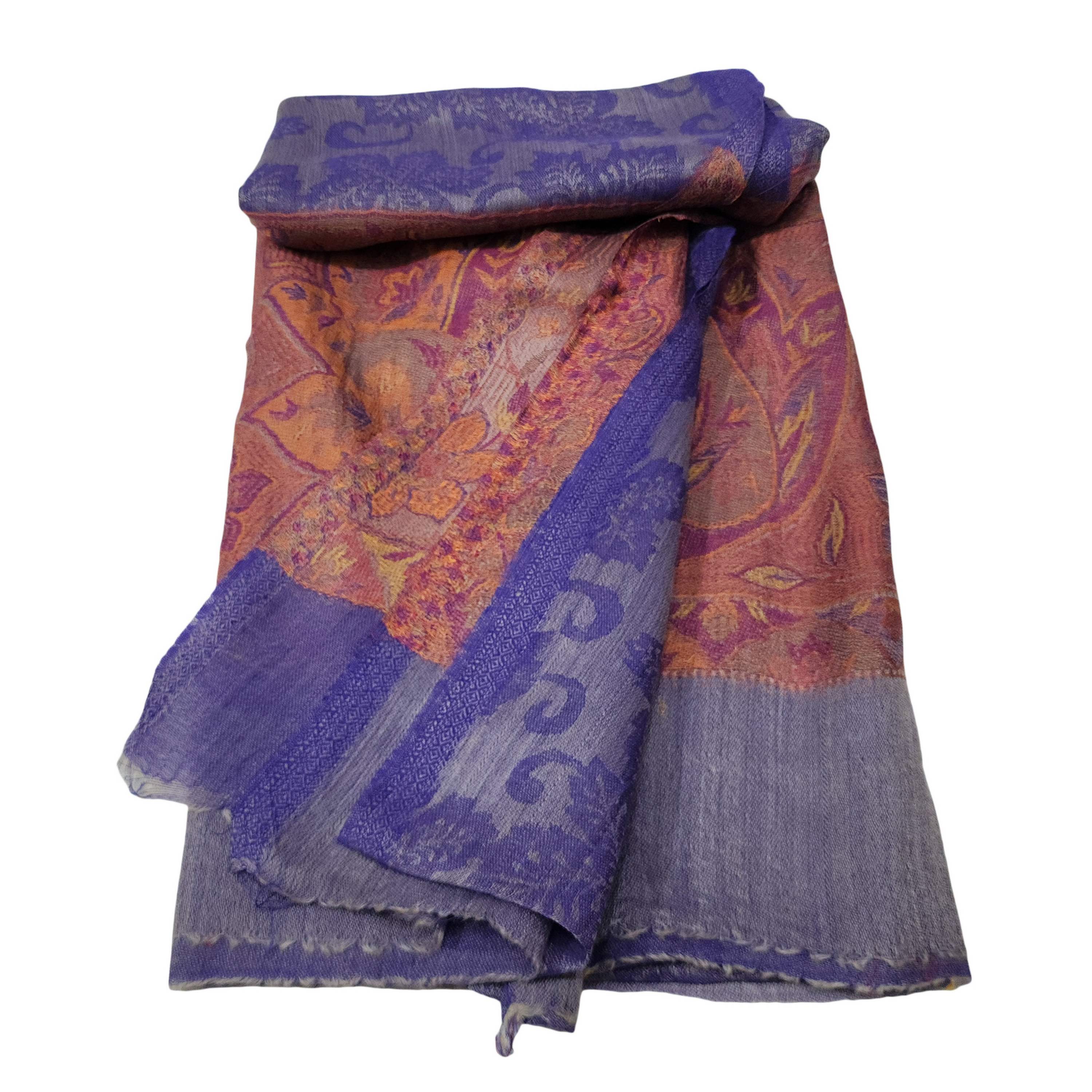 Ring Shawl, A Thin, Soft, And Light Shawl For All-weather Use, Two-ply Wool, With Jakarta Pattern