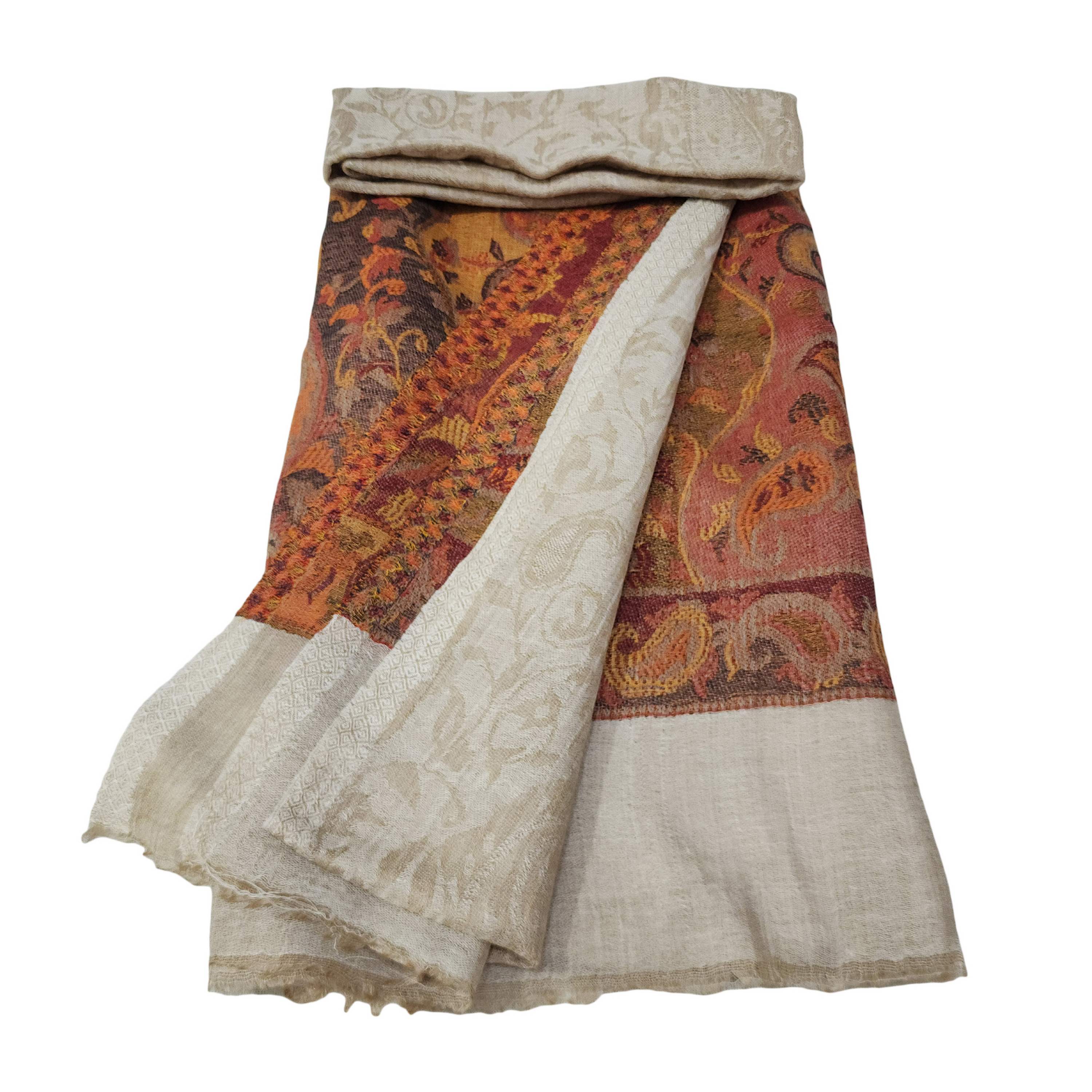 Ring Shawl, A Thin, Soft, And Light Shawl For All-weather Use, Two-ply Wool, With Jakarta Pattern