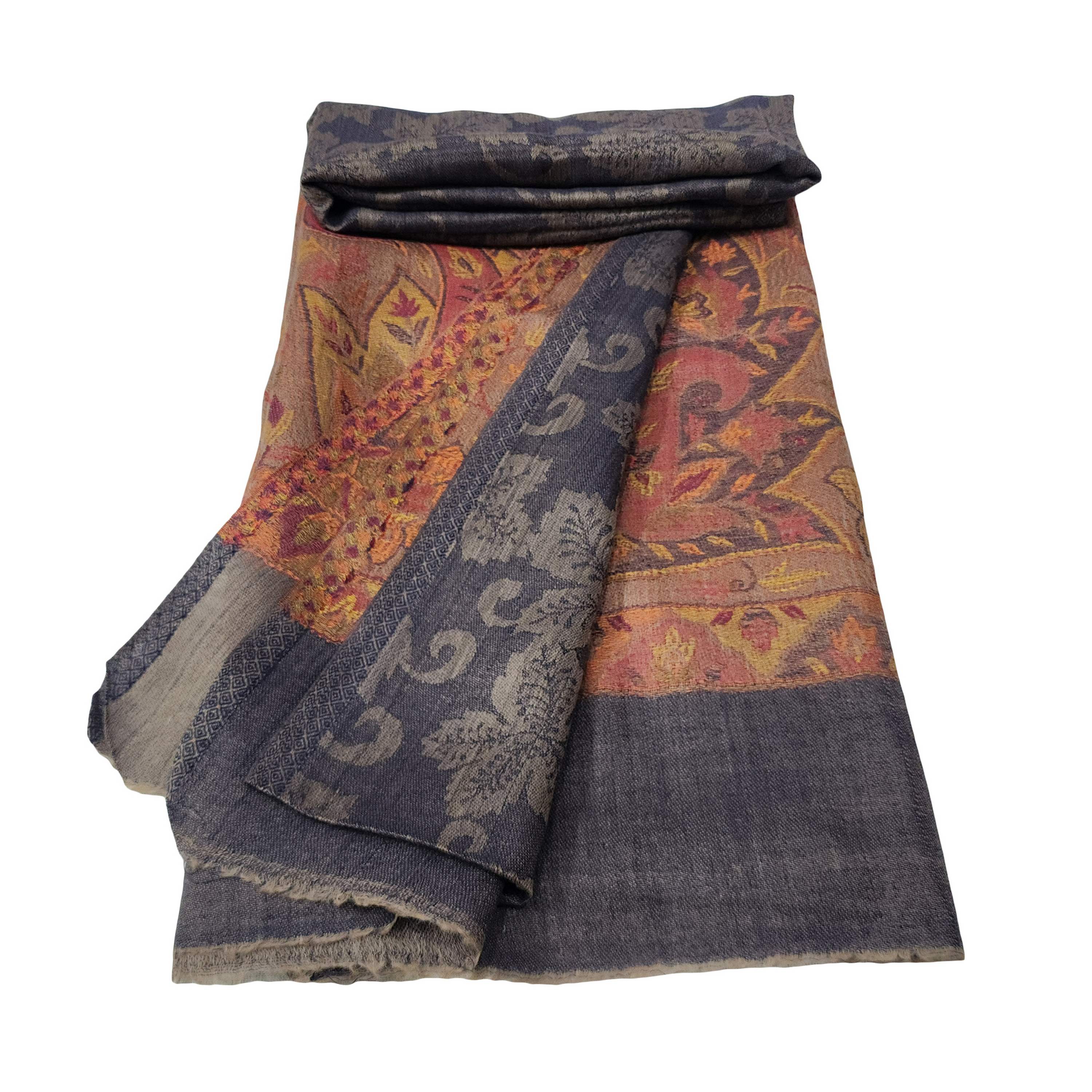 Ring Shawl, A Thin, Soft, And Light Shawl For All-weather Use, Two-ply Wool, With Jakarta Pattern