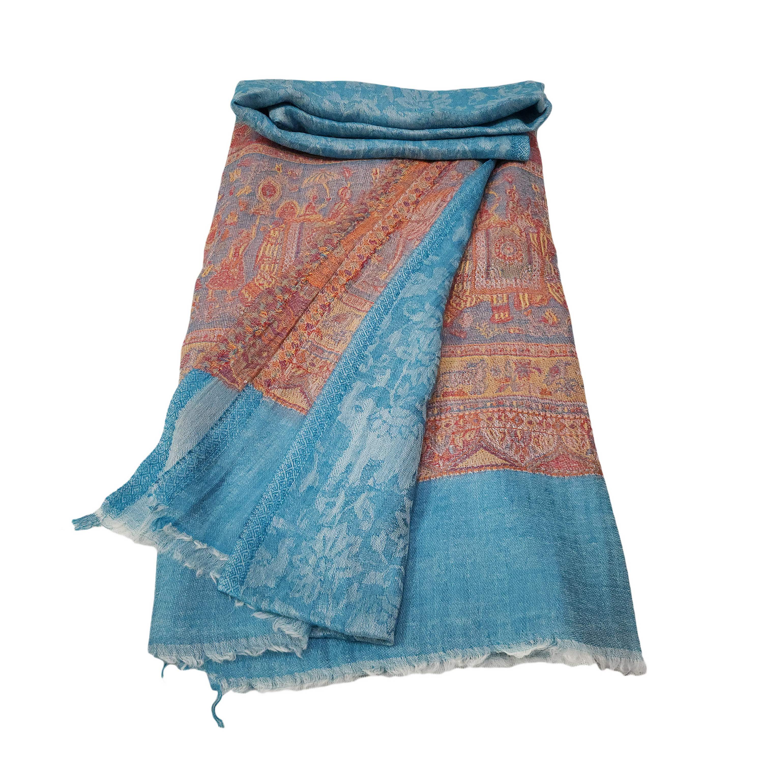 Ring Shawl, A Thin, Soft, And Light Shawl For All-weather Use, Two-ply Wool, With Jakarta Pattern