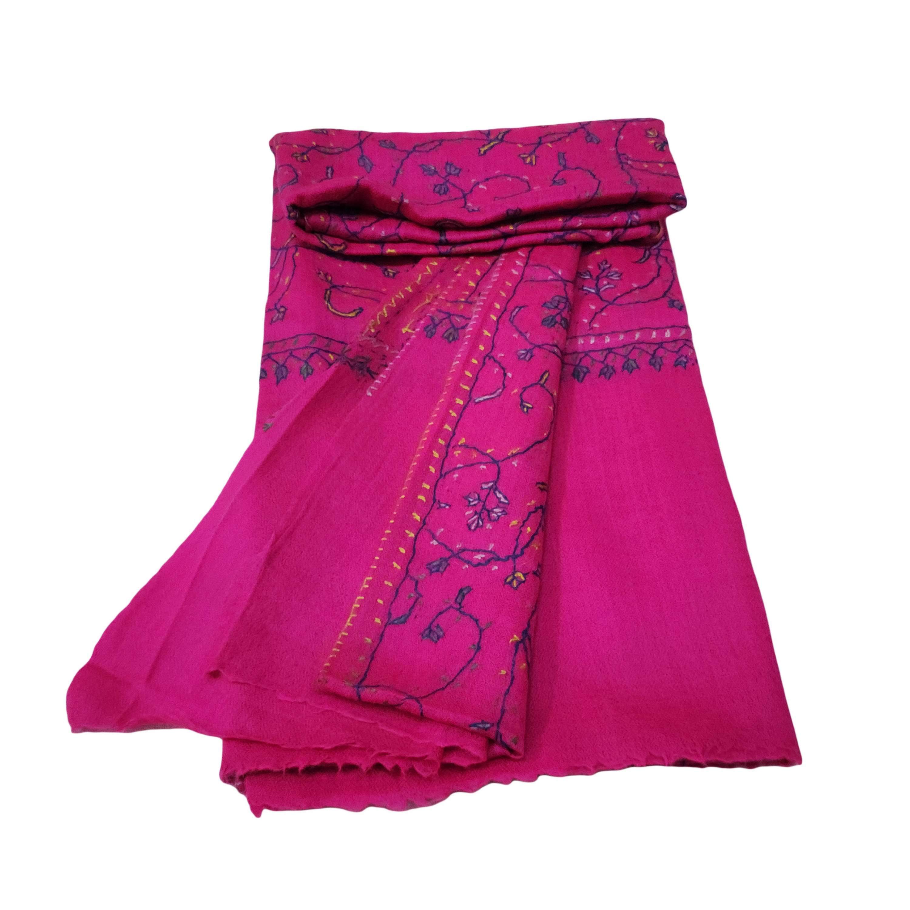Ring Shawl, A Thin, Soft, And Light Shawl For All-weather Use, Two-ply Wool, With Detailed Embroidery