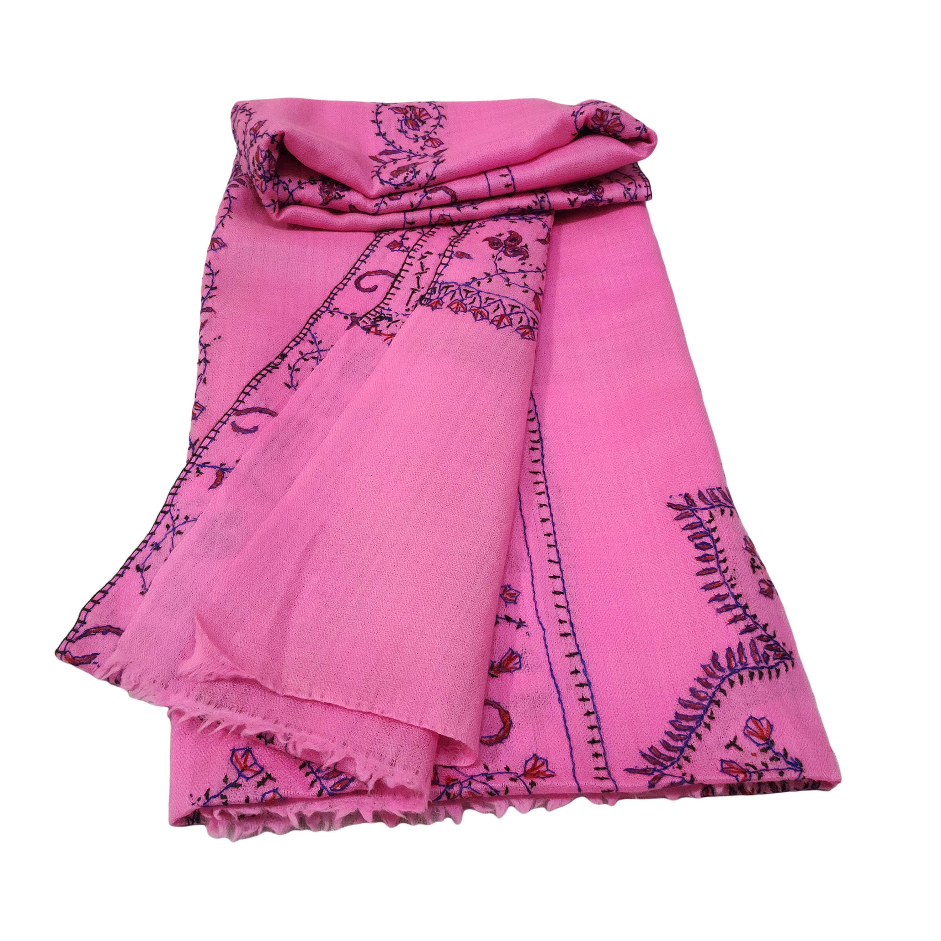 Ring Shawl, A Thin, Soft, And Light Shawl For All-weather Use, Two-ply Wool, With Detailed Embroidery