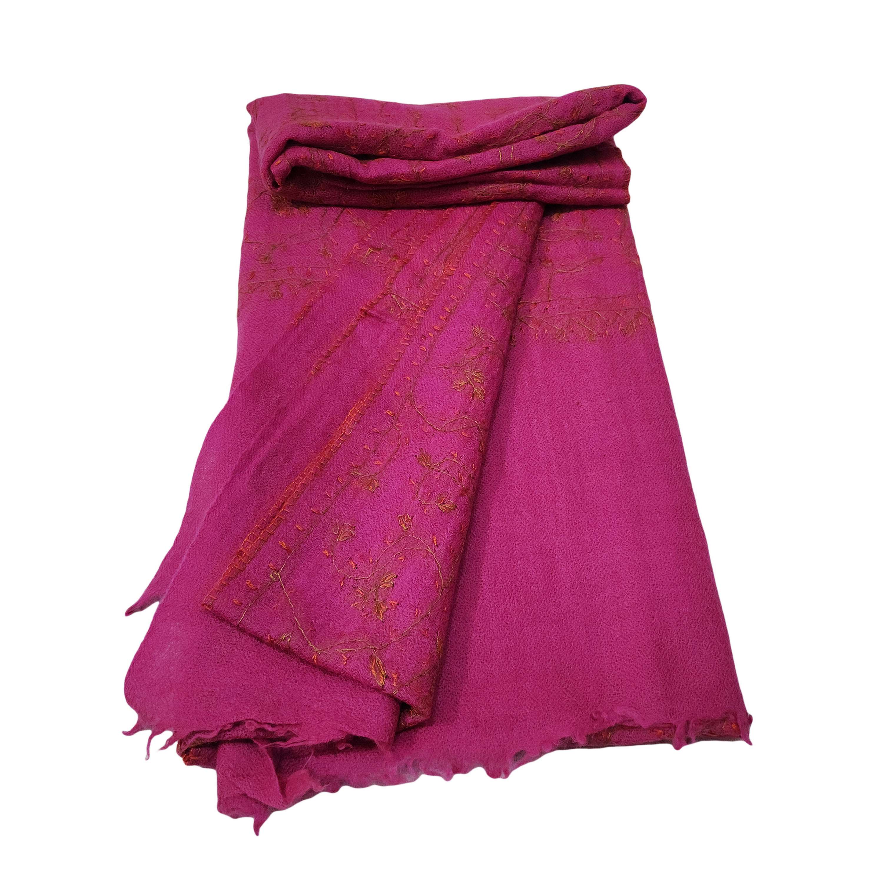 Ring Shawl, A Thin, Soft, And Light Shawl For All-weather Use, Two-ply Wool, With Detailed Embroidery