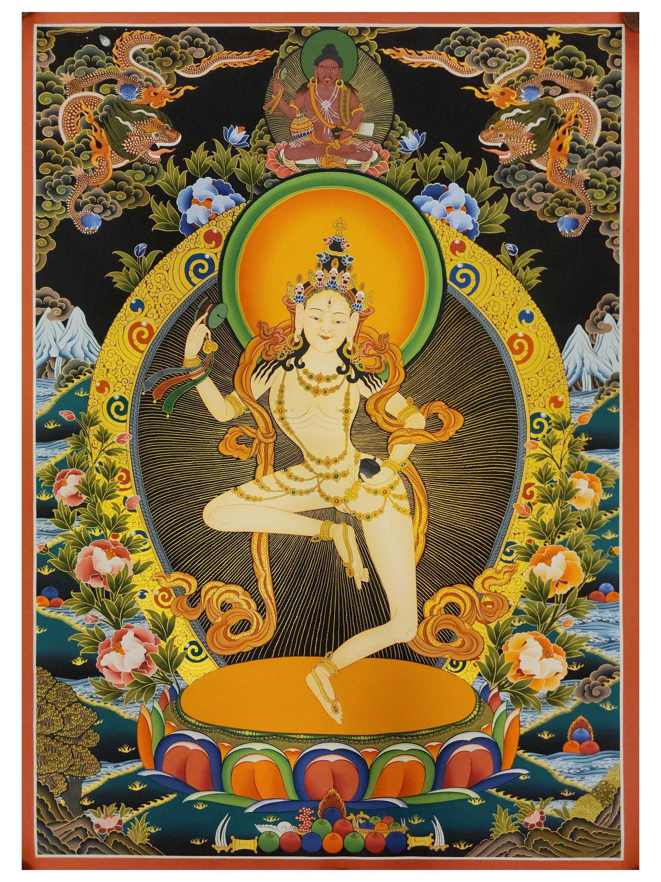Machig Labdron Thangka, Buddhist Traditional Painting