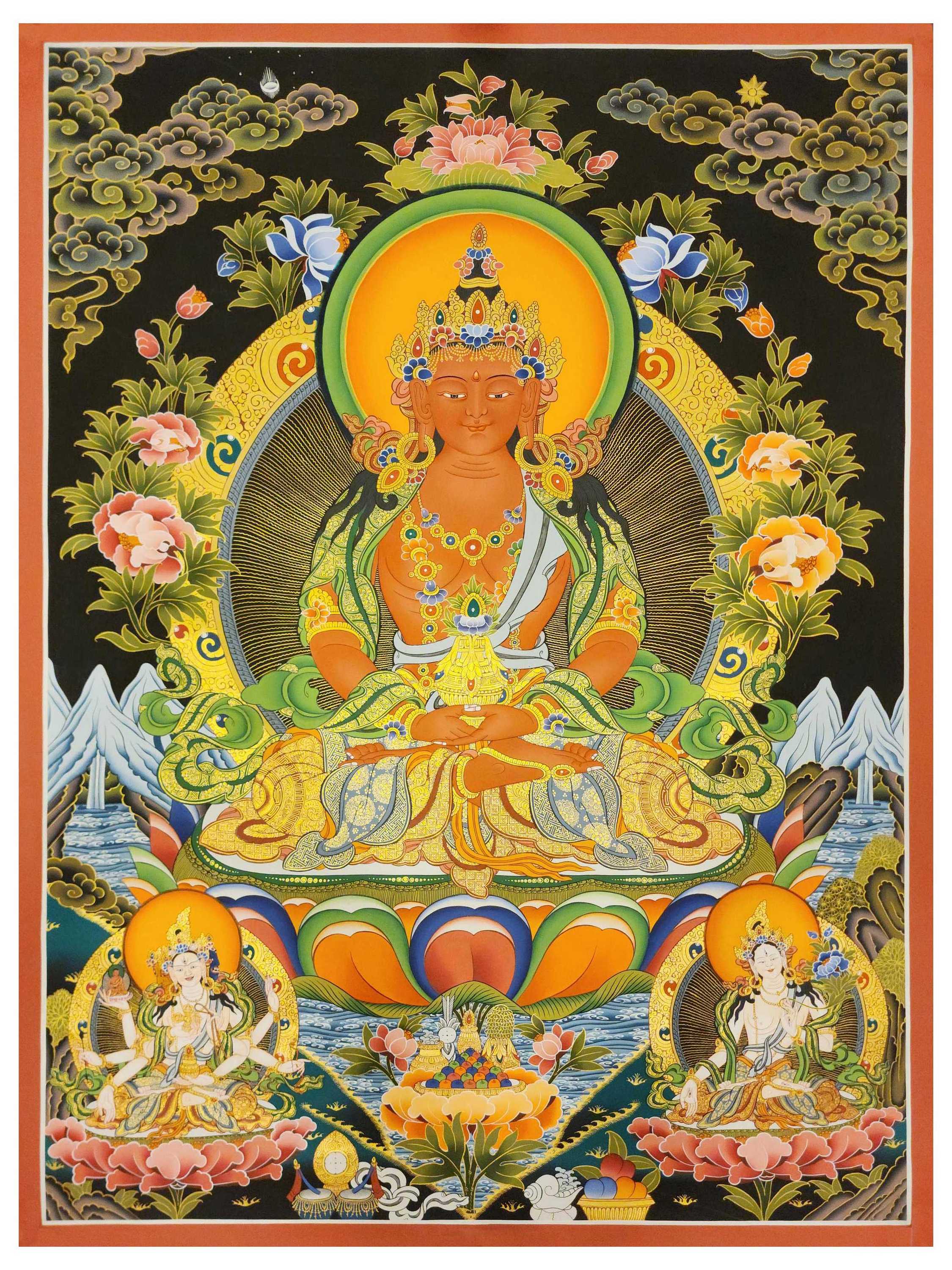 Aparimita Thangka, Buddhist Traditional Painting, <span Style=