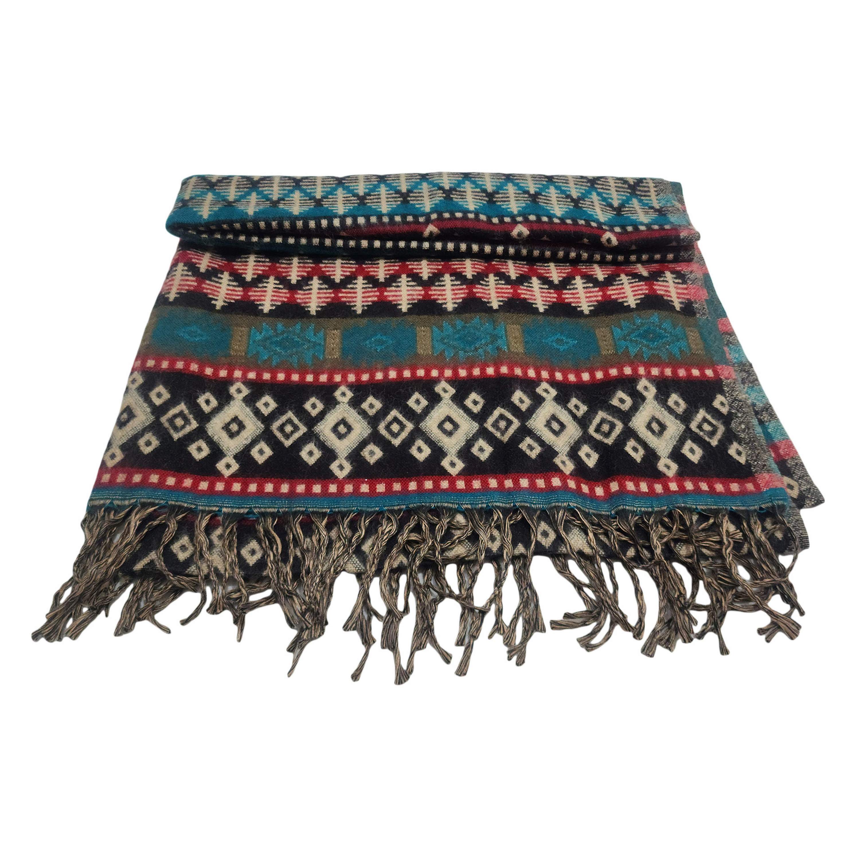 Dhaka Shawl, Multicolor Durable Acrylic Shawl With Various Patterns